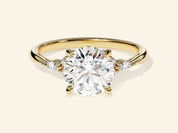 Cluster Accent Round Cut Engagement Ring