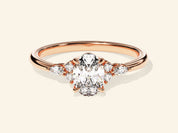 Cluster Accent Oval Cut Engagement Ring