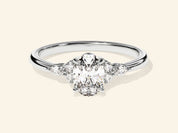 Cluster Accent Oval Cut Engagement Ring