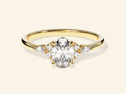 Cluster Accent Oval Cut Engagement Ring