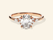 Cluster Accent Oval Cut Engagement Ring