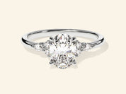 Cluster Accent Oval Cut Engagement Ring