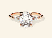 Cluster Accent Oval Cut Engagement Ring