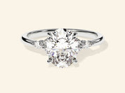 Cluster Accent Oval Cut Engagement Ring