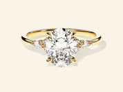 Cluster Accent Oval Cut Engagement Ring