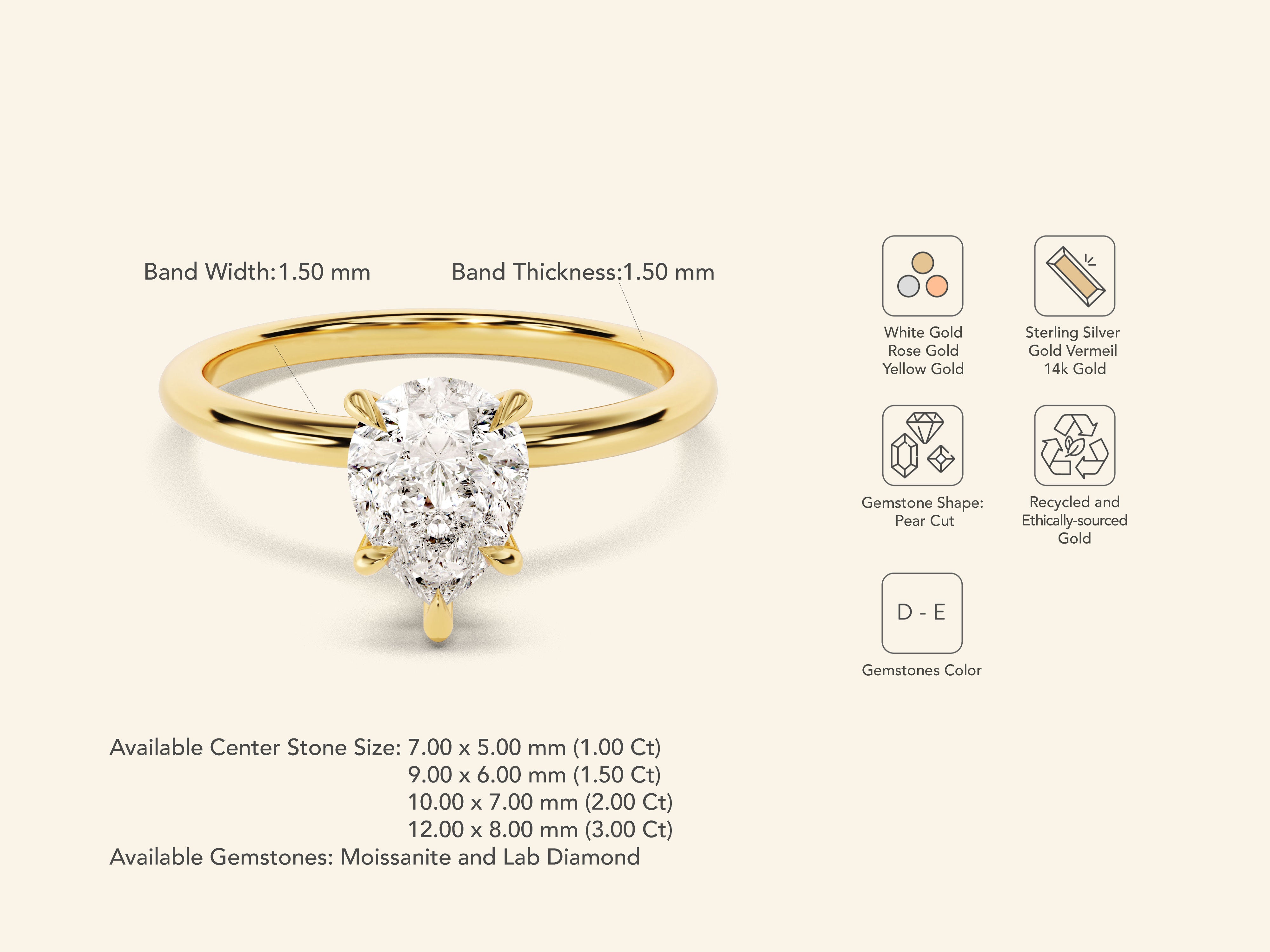 Pear Solitaire Engagement Ring