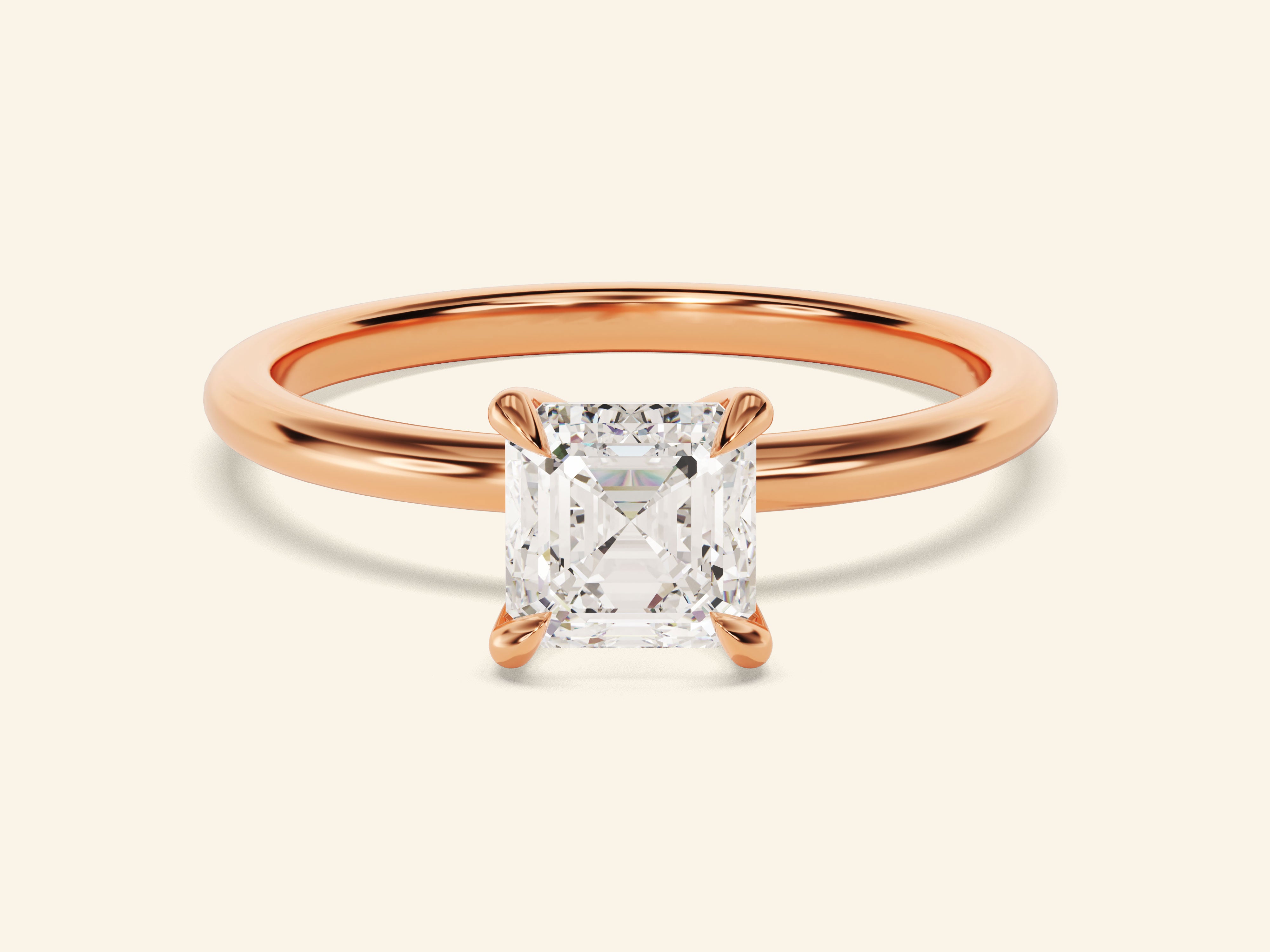 Asscher Solitaire Engagement Ring