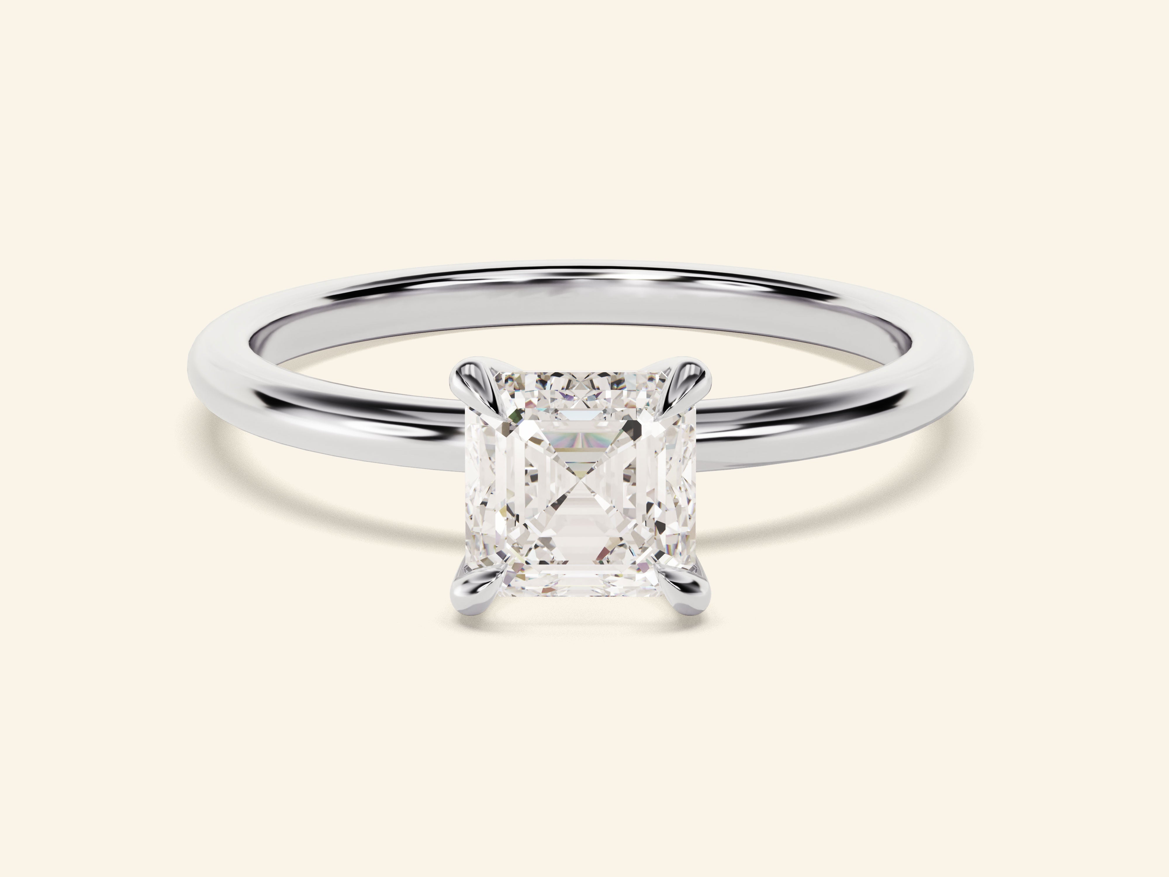 Asscher Solitaire Engagement Ring