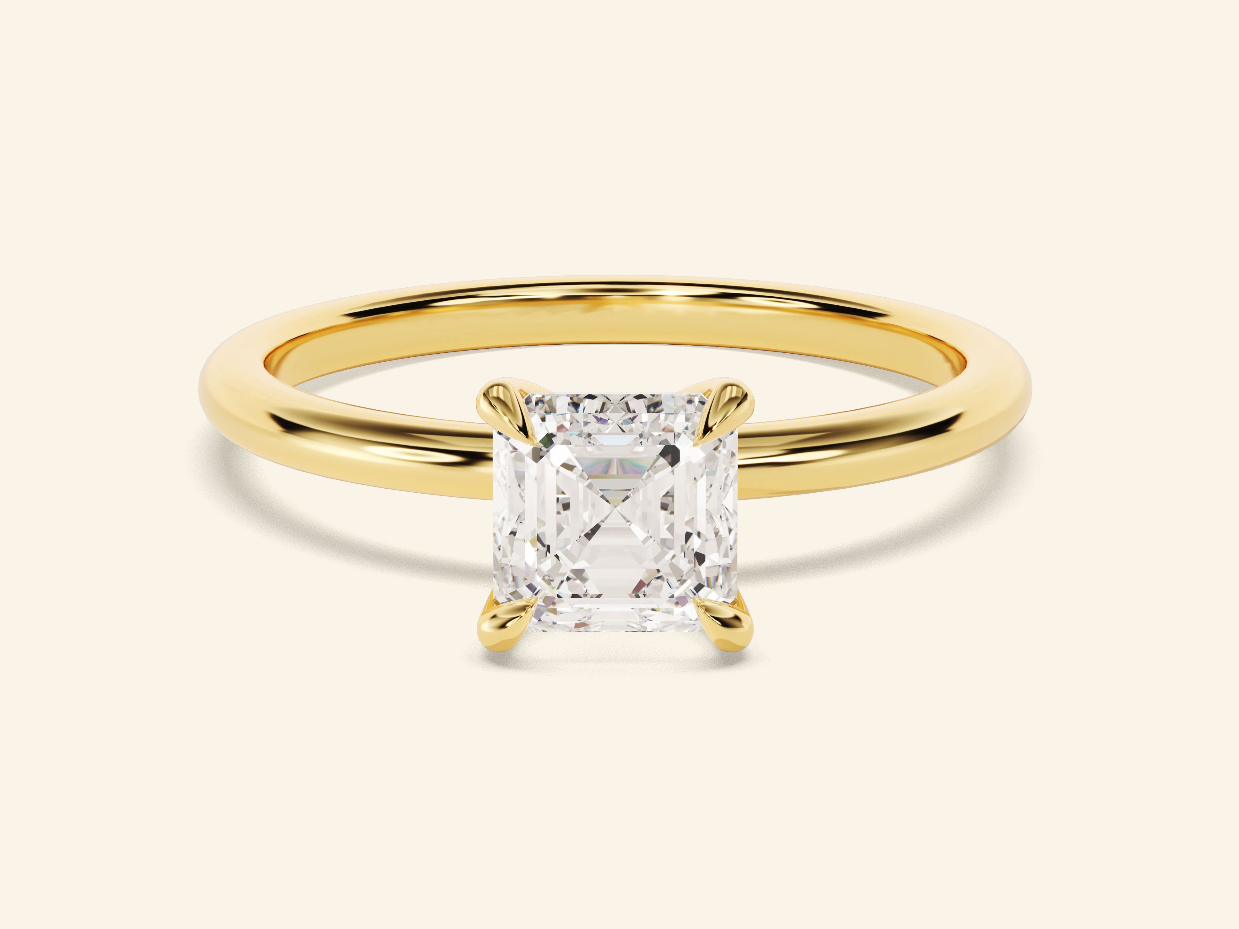 Asscher Solitaire Engagement Ring