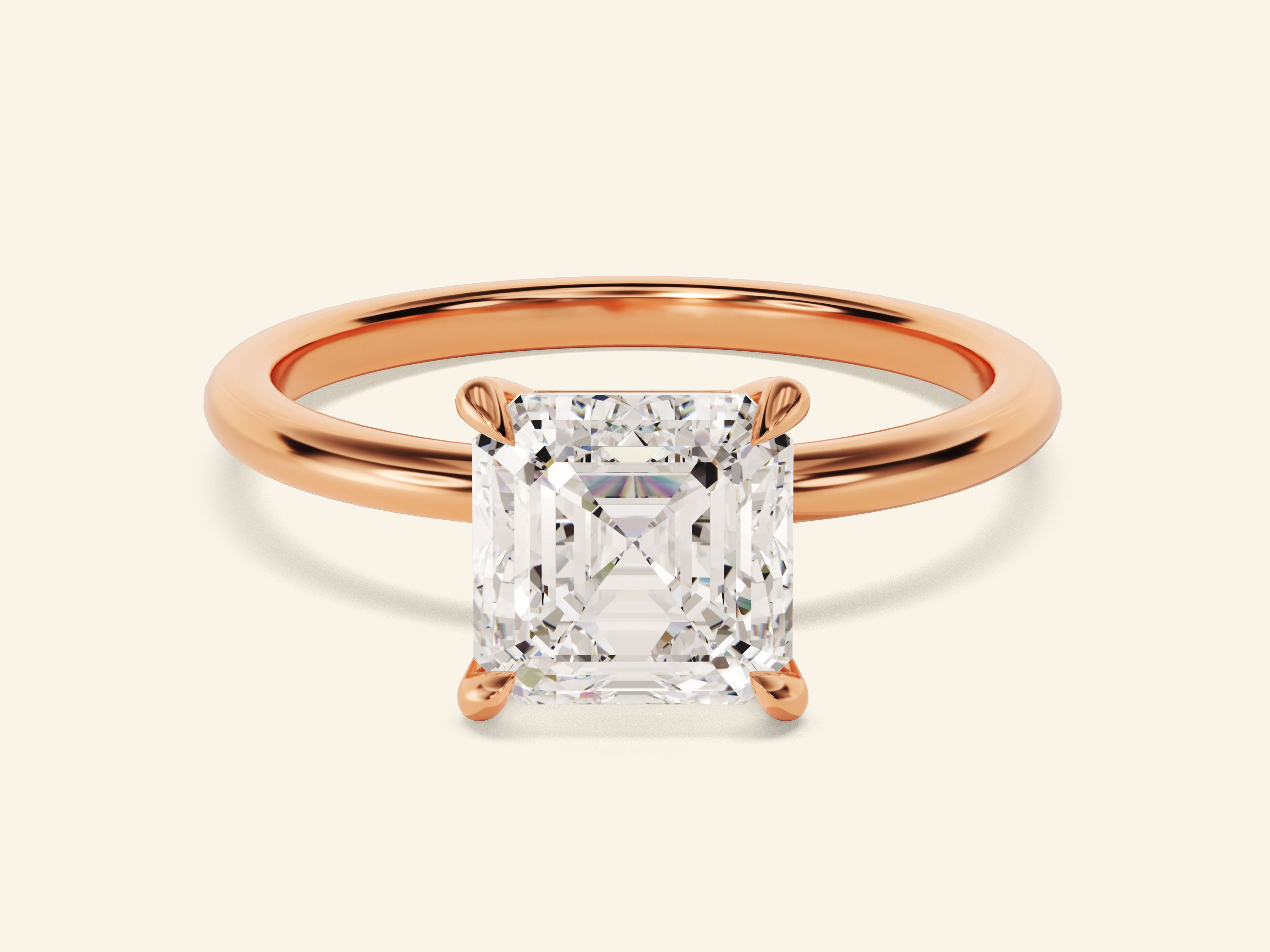 Asscher Solitaire Engagement Ring