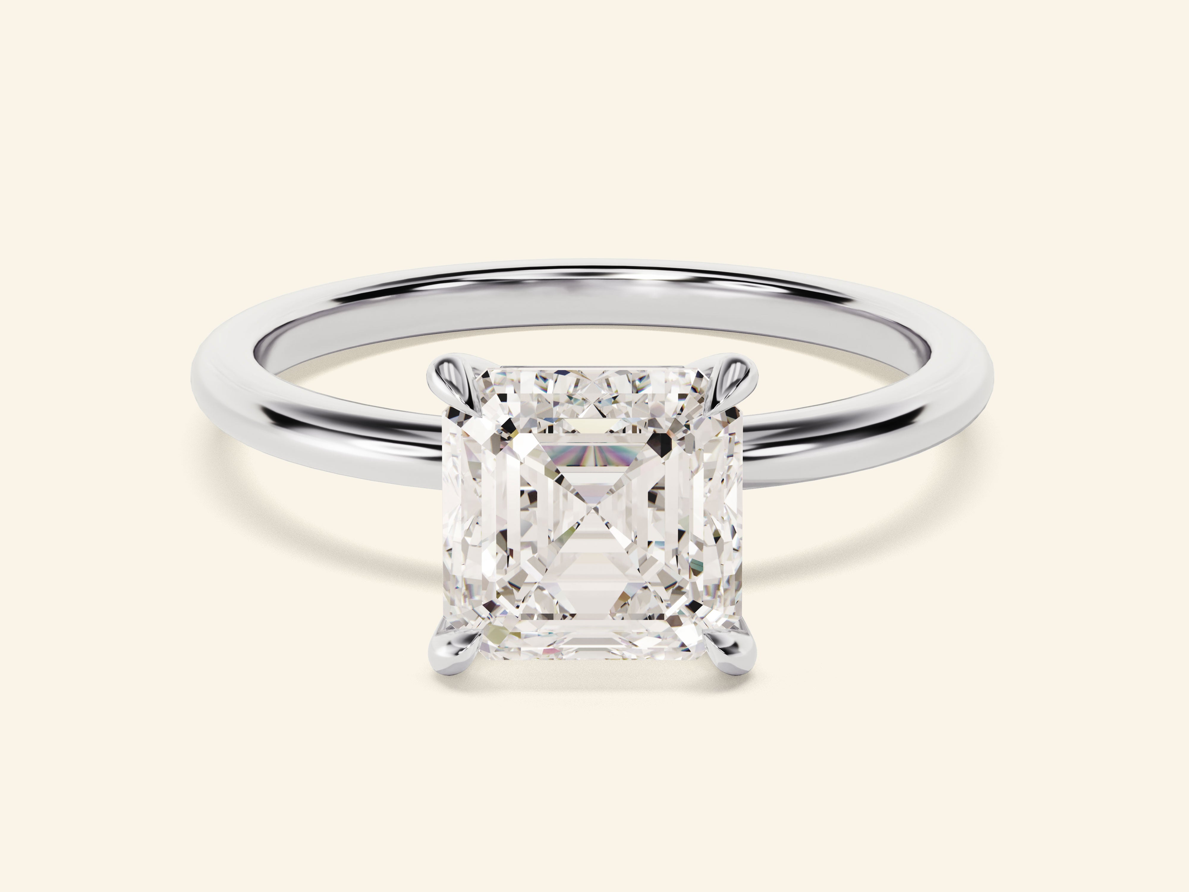 Asscher Solitaire Engagement Ring