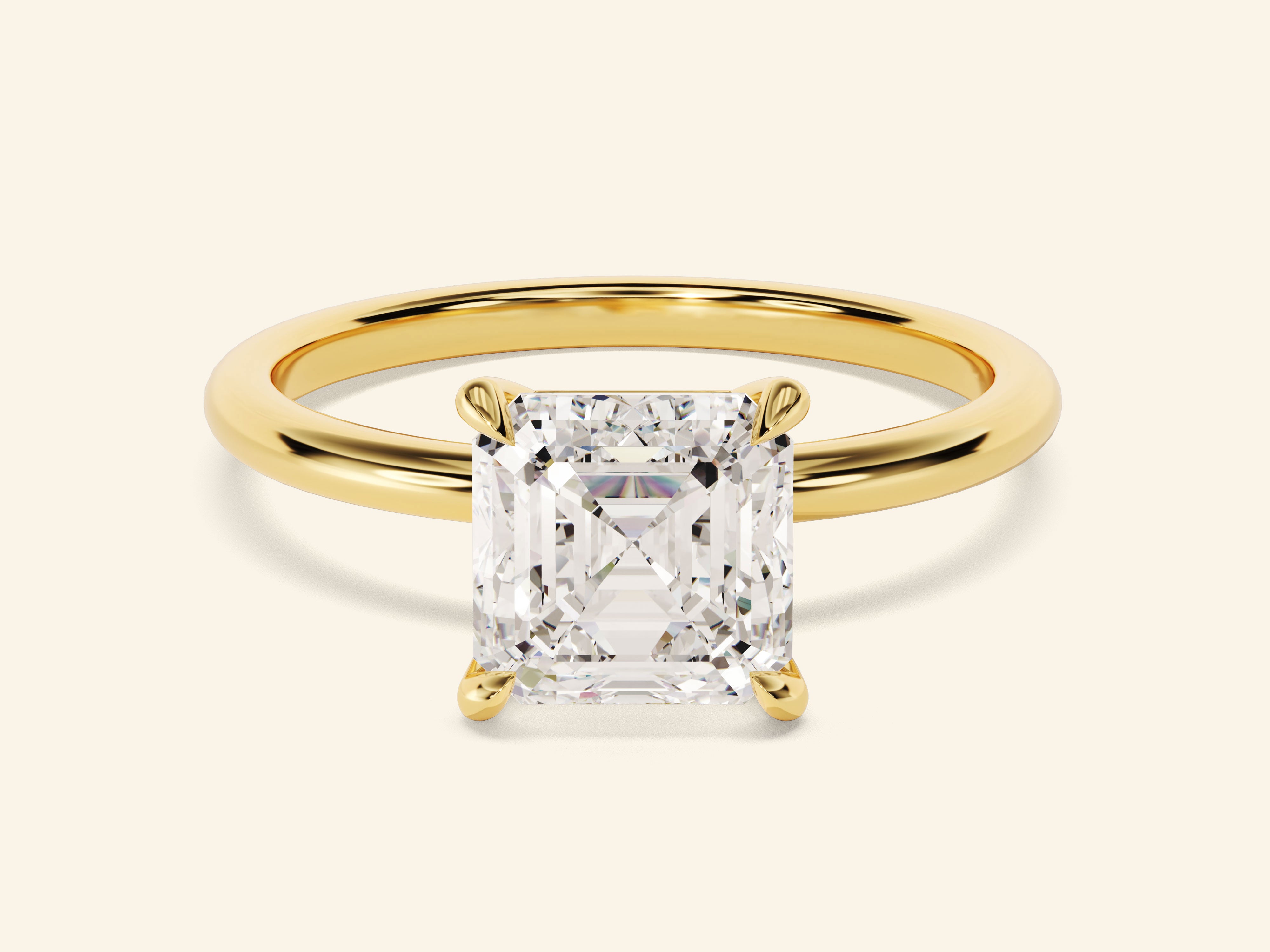 Asscher Solitaire Engagement Ring
