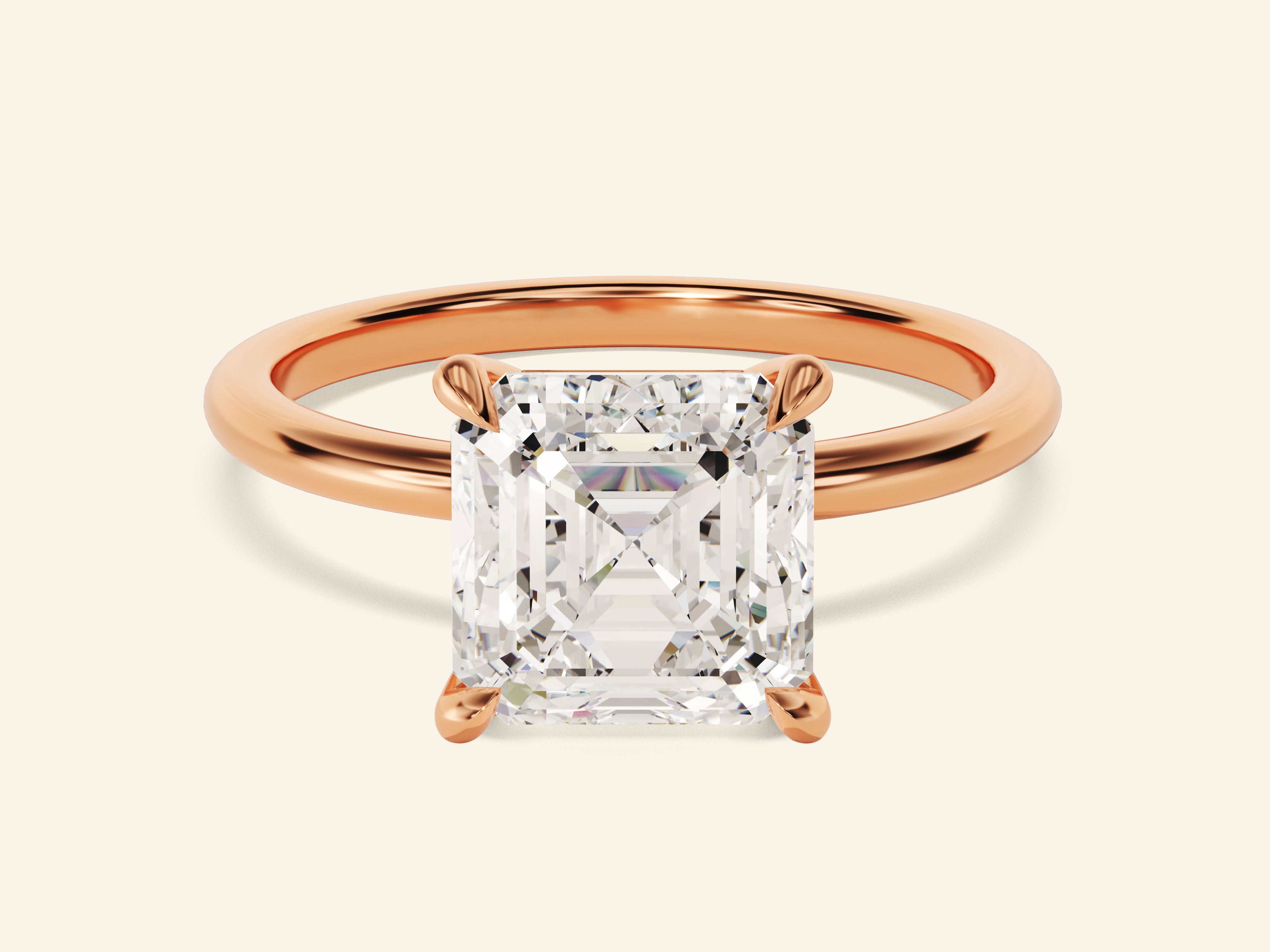 Asscher Solitaire Engagement Ring
