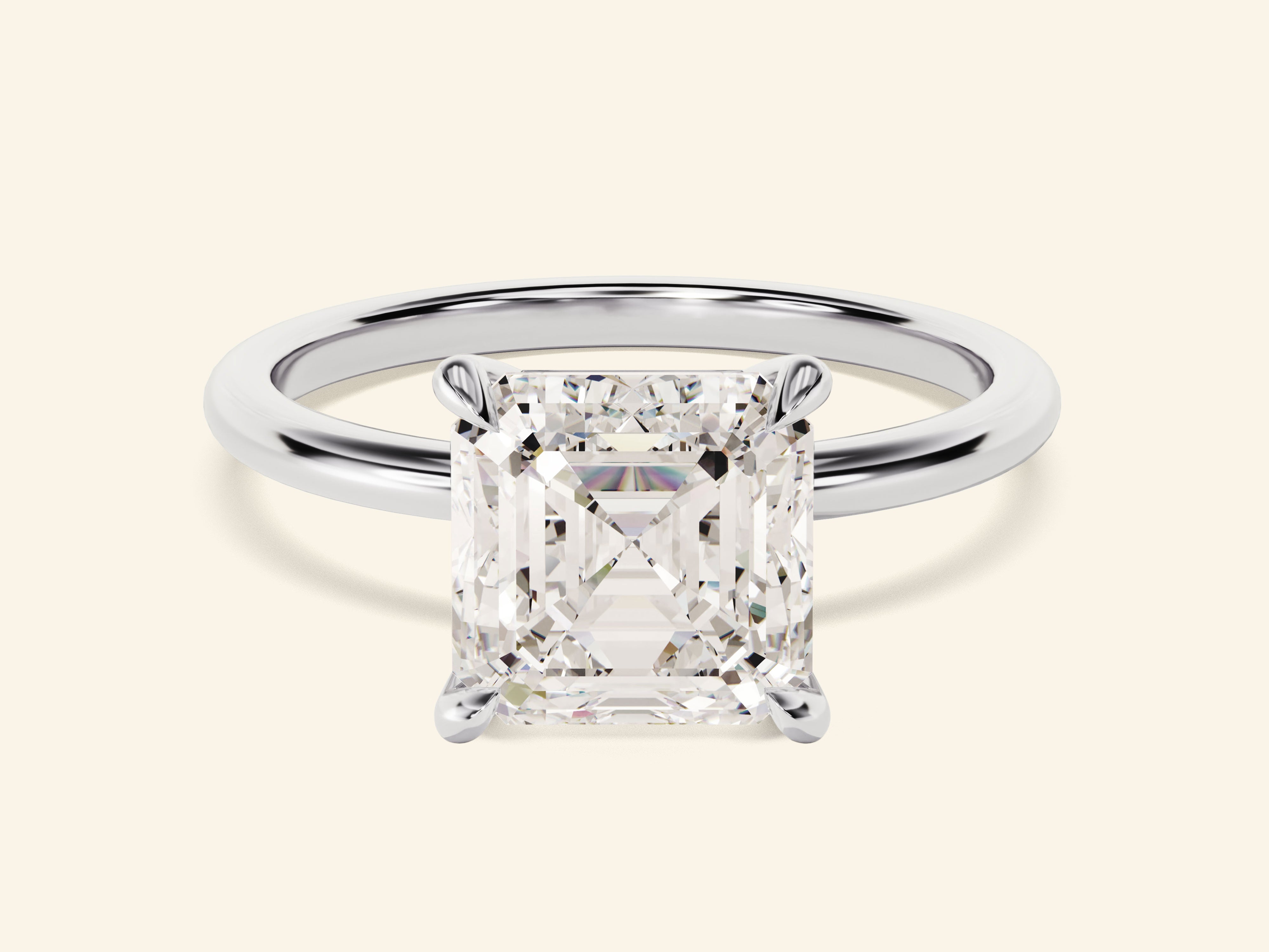 Asscher Solitaire Engagement Ring