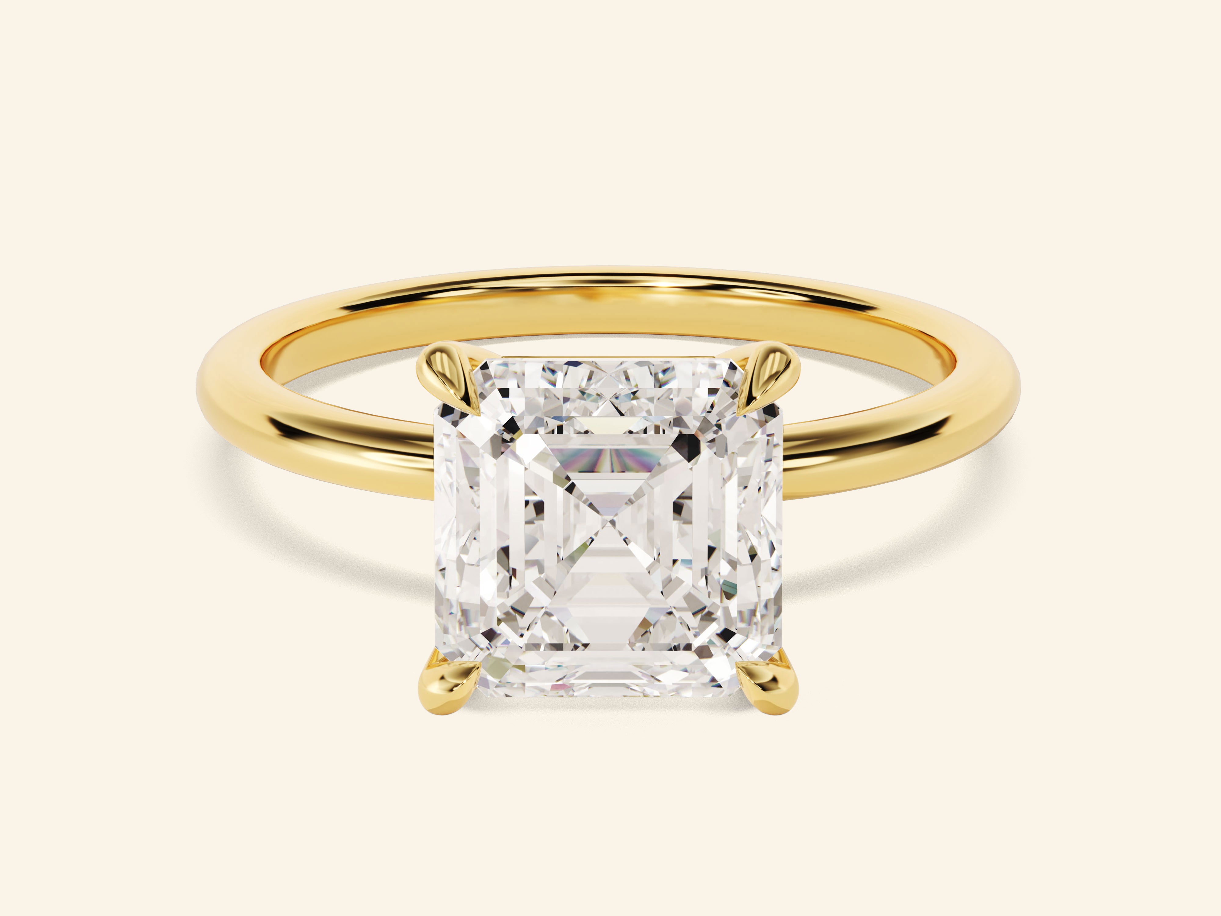 Asscher Solitaire Engagement Ring