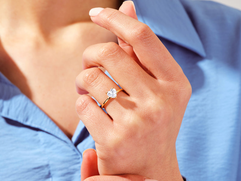 Heart Solitaire Engagement Ring