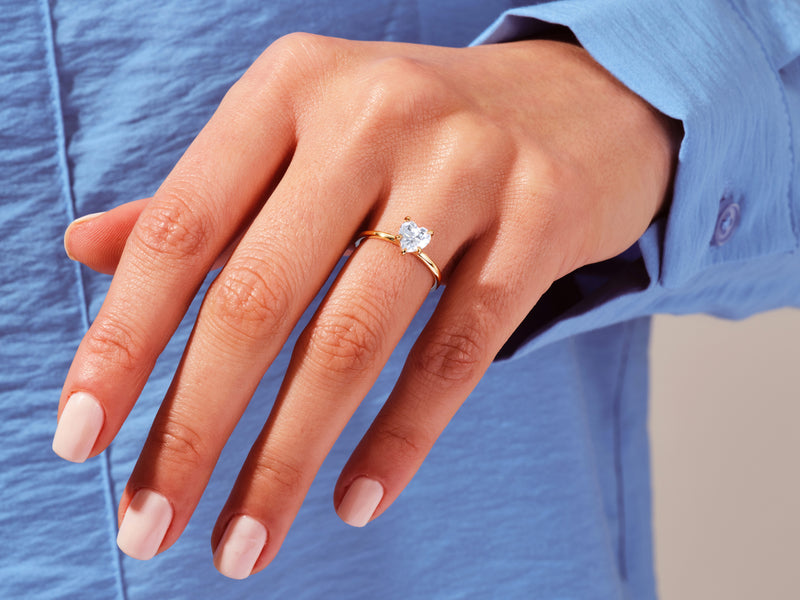 Heart Solitaire Engagement Ring