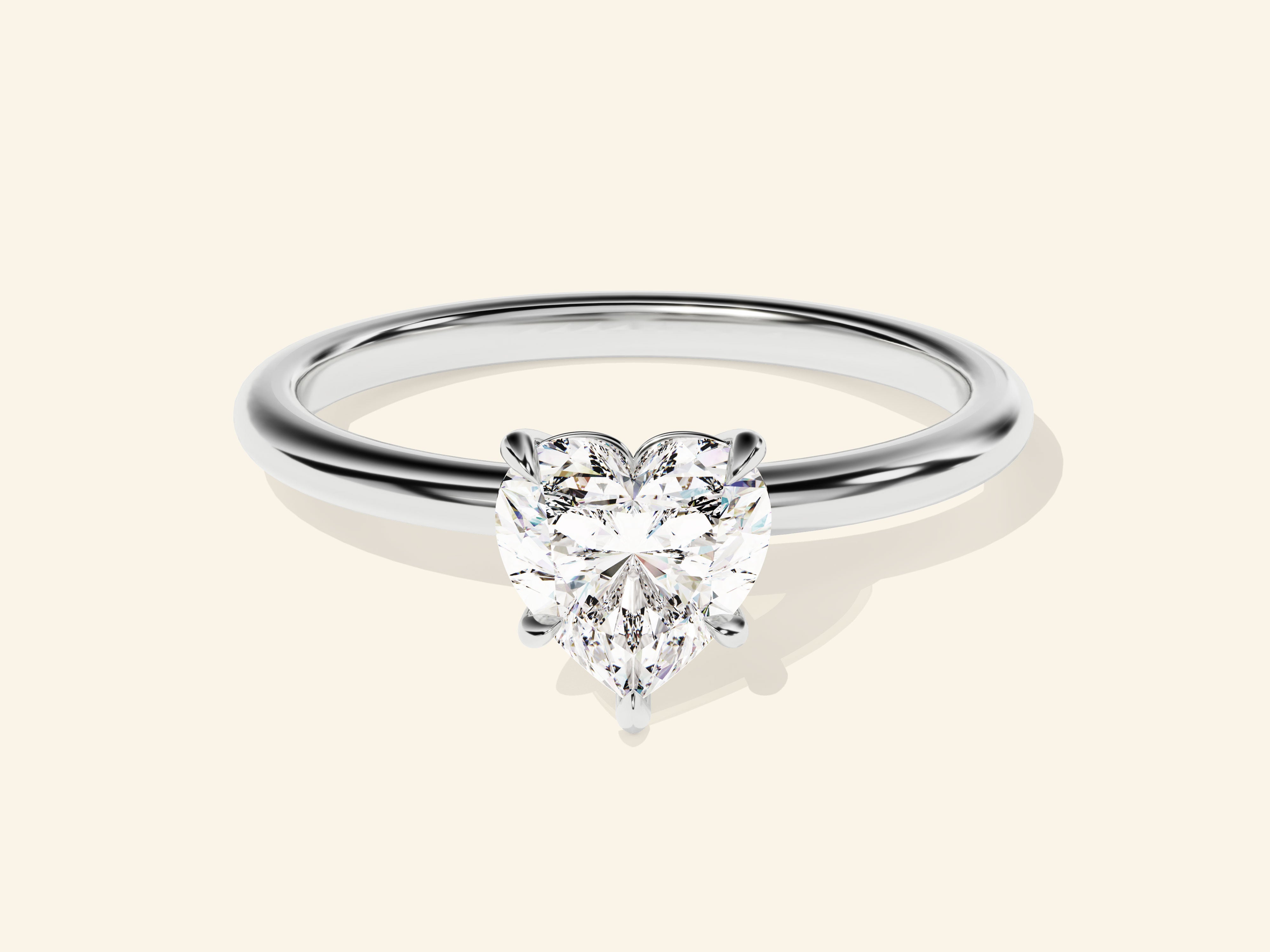 Heart Solitaire Engagement Ring