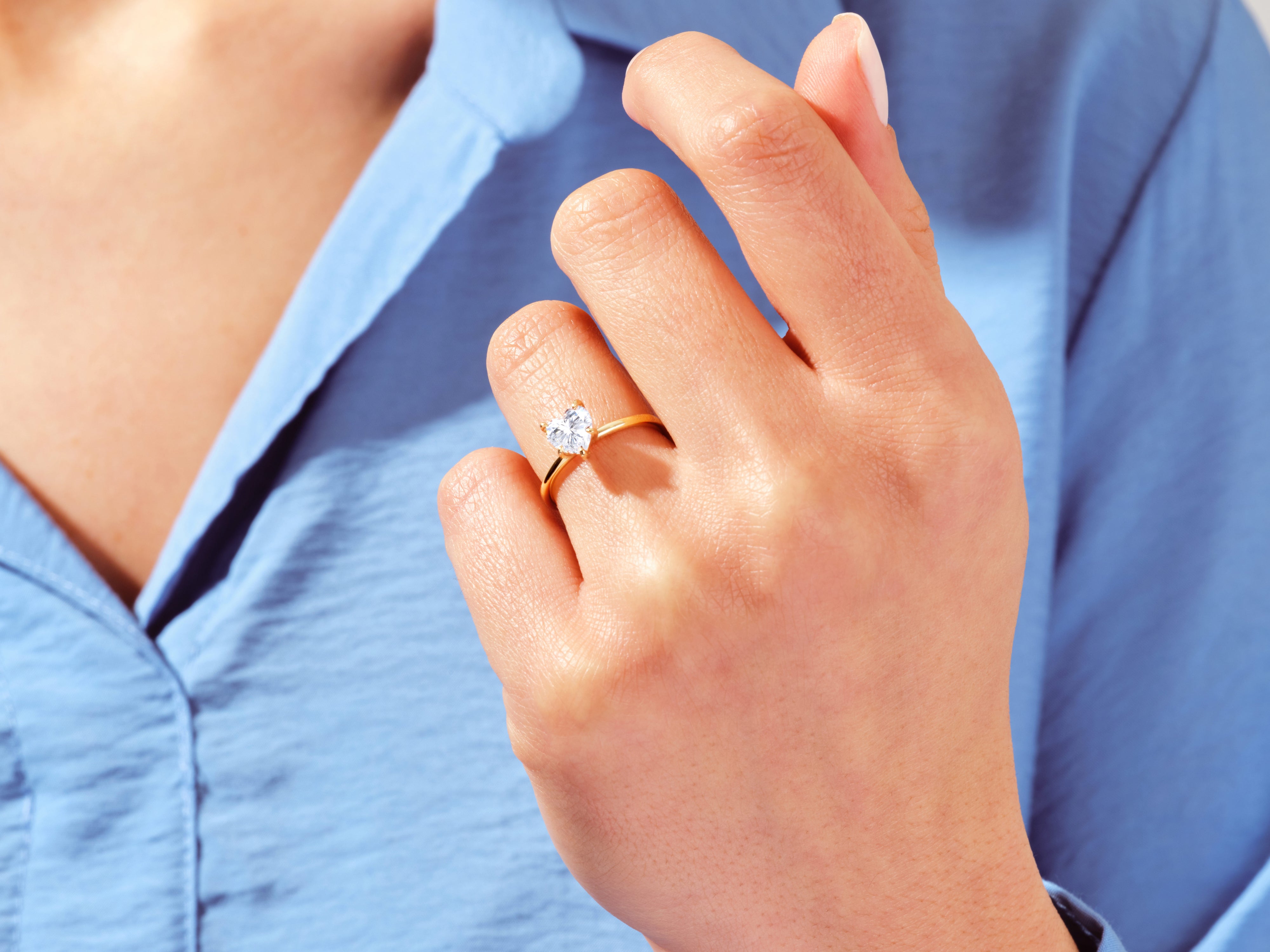 Heart Solitaire Engagement Ring
