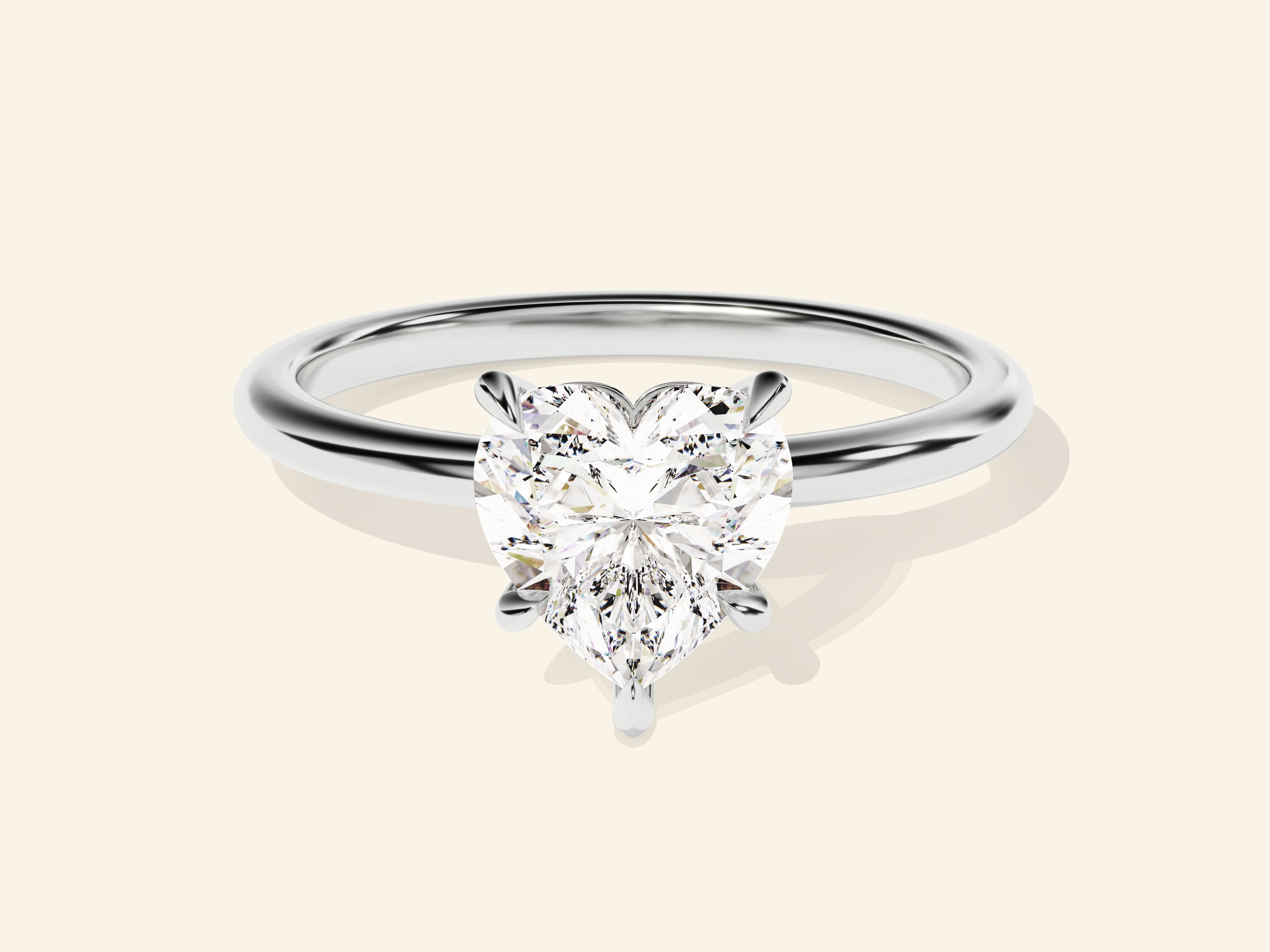 Heart Solitaire Engagement Ring