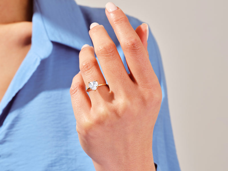Heart Solitaire Engagement Ring