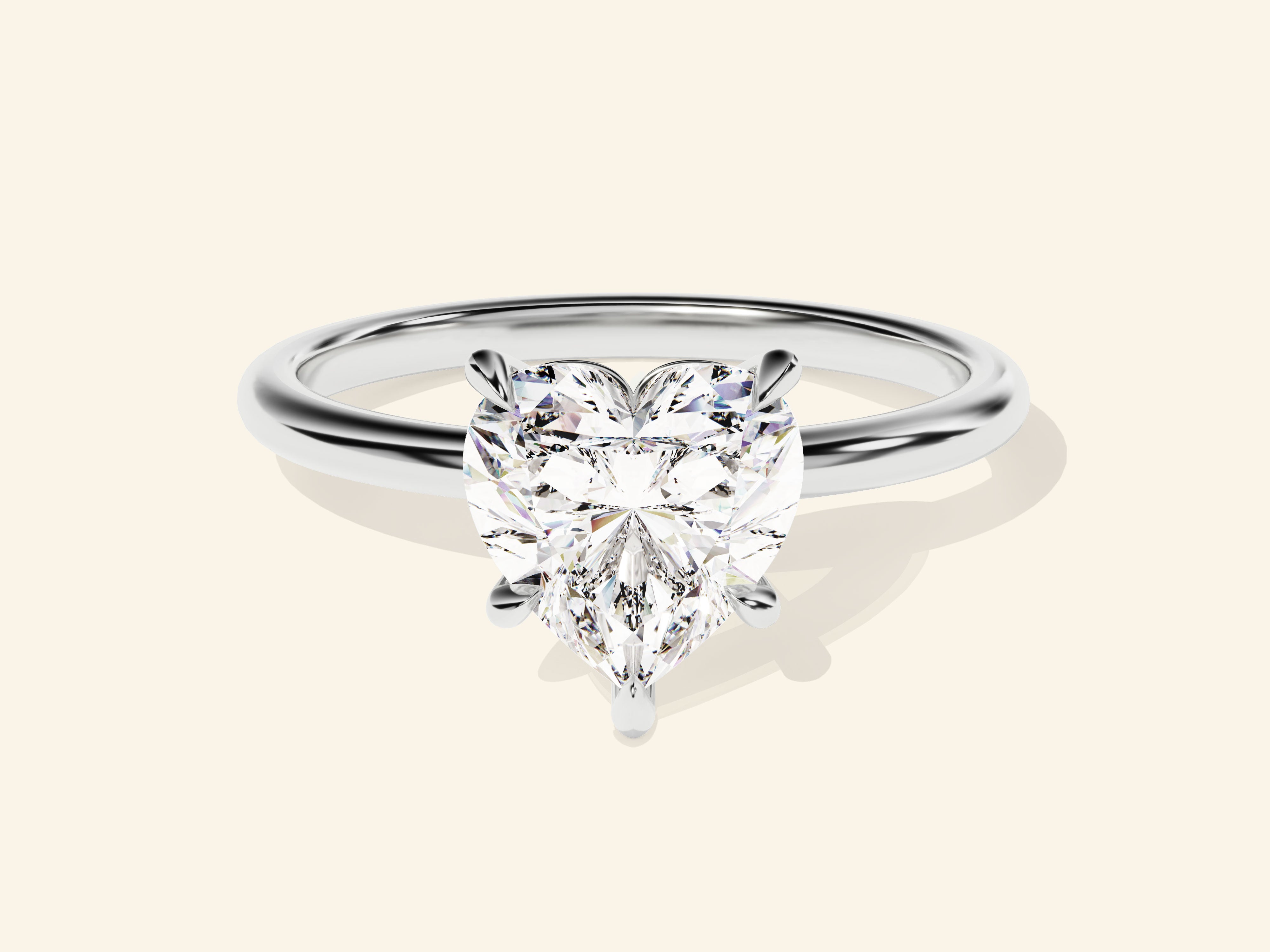 Heart Solitaire Engagement Ring