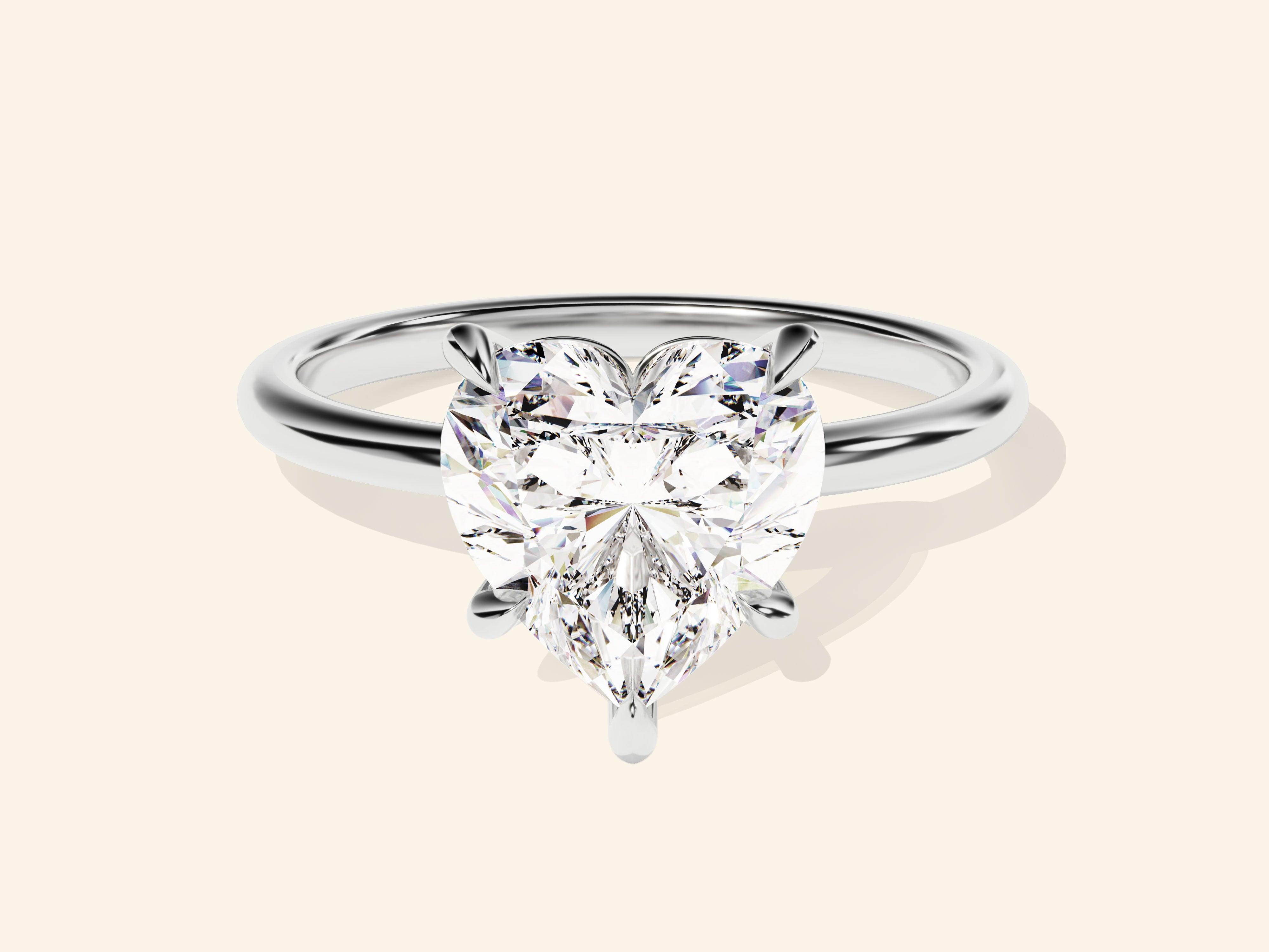 Heart Solitaire Engagement Ring