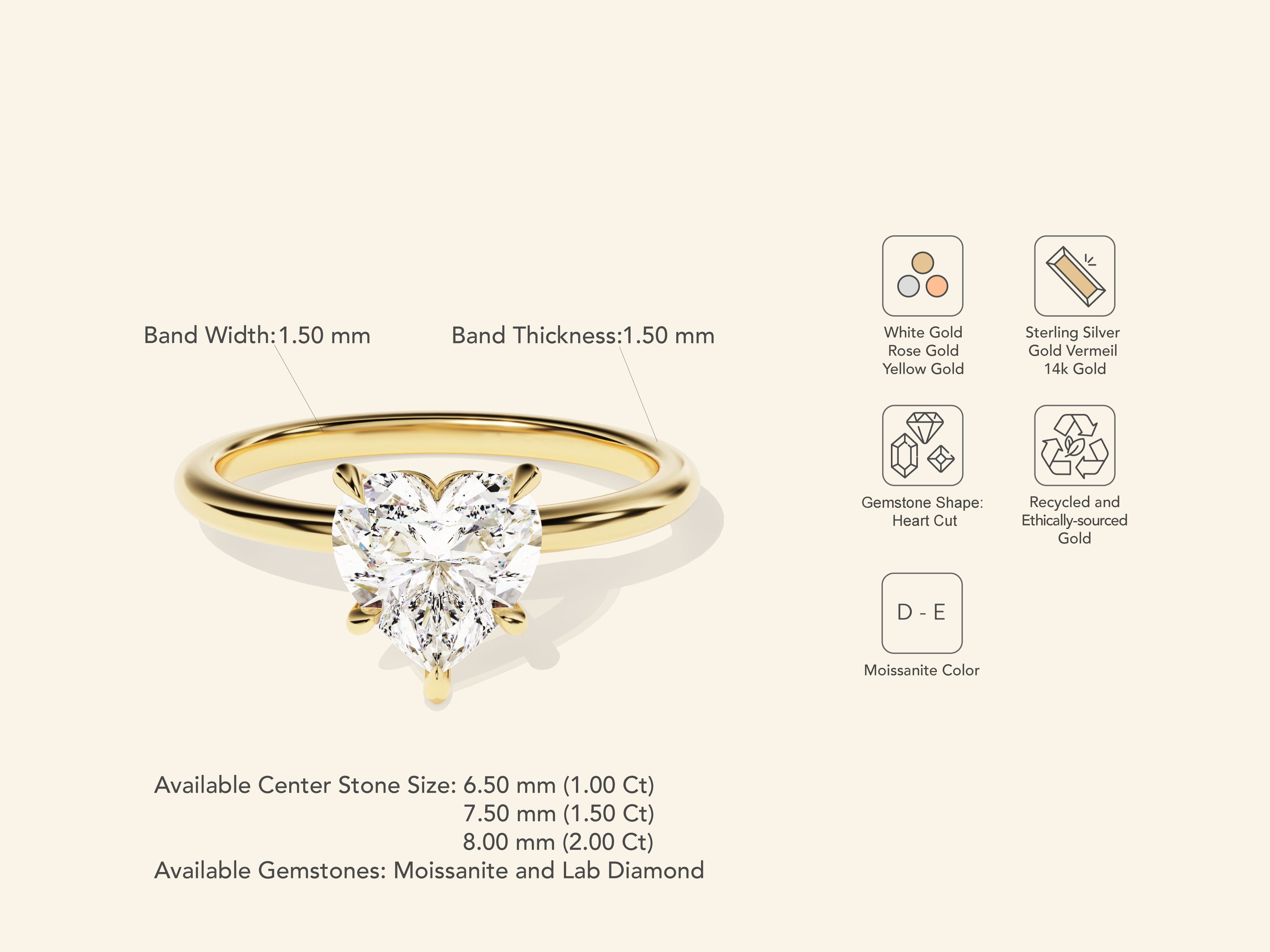 Heart Solitaire Engagement Ring