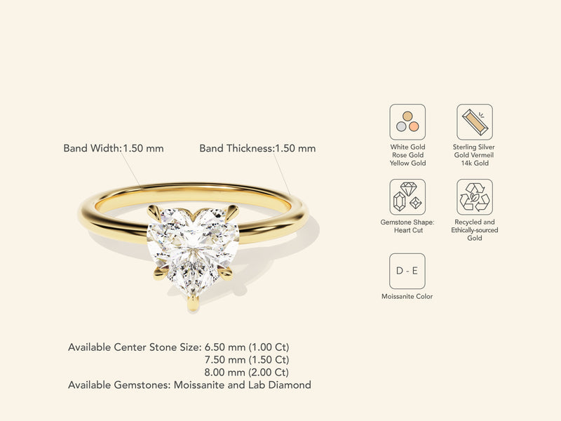 Heart Solitaire Engagement Ring