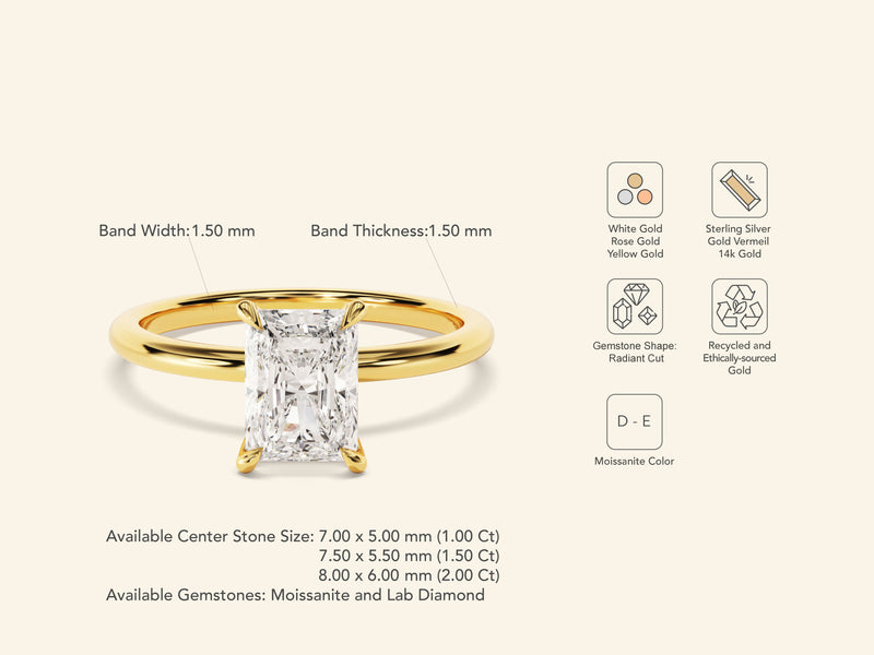 Radiant Solitaire Engagement Ring
