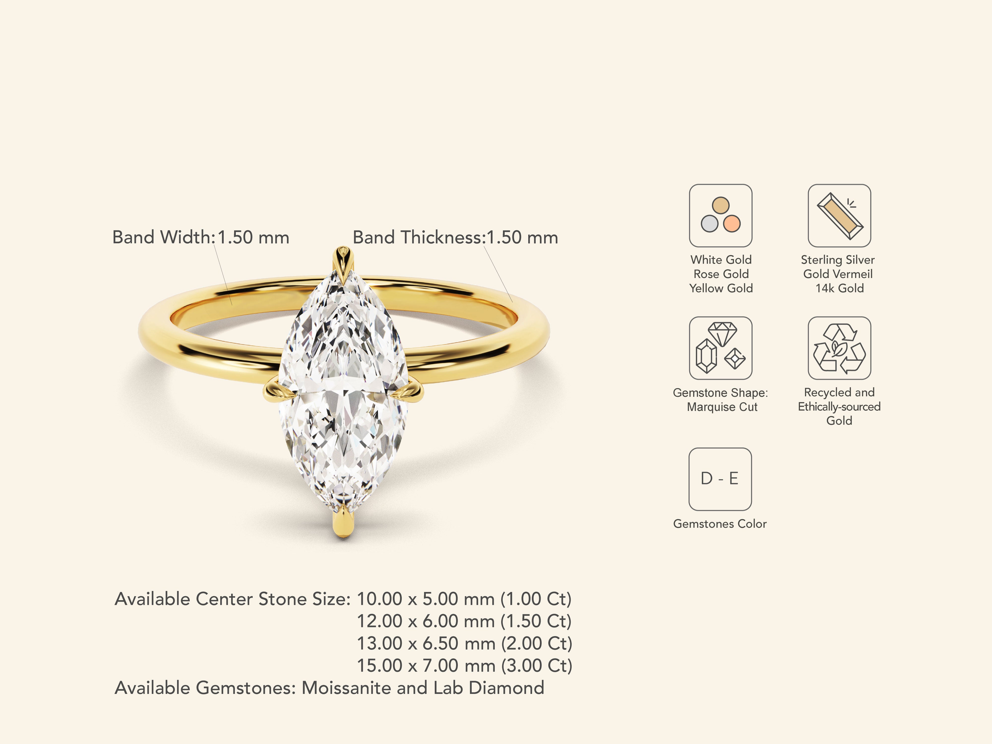 Marquise Solitaire Engagement Ring