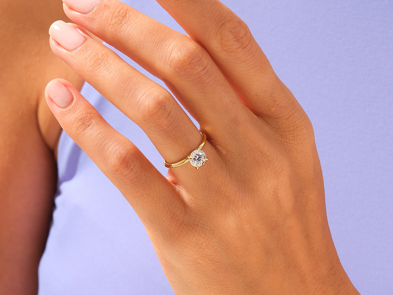 Knife Edge Round Engagement Ring