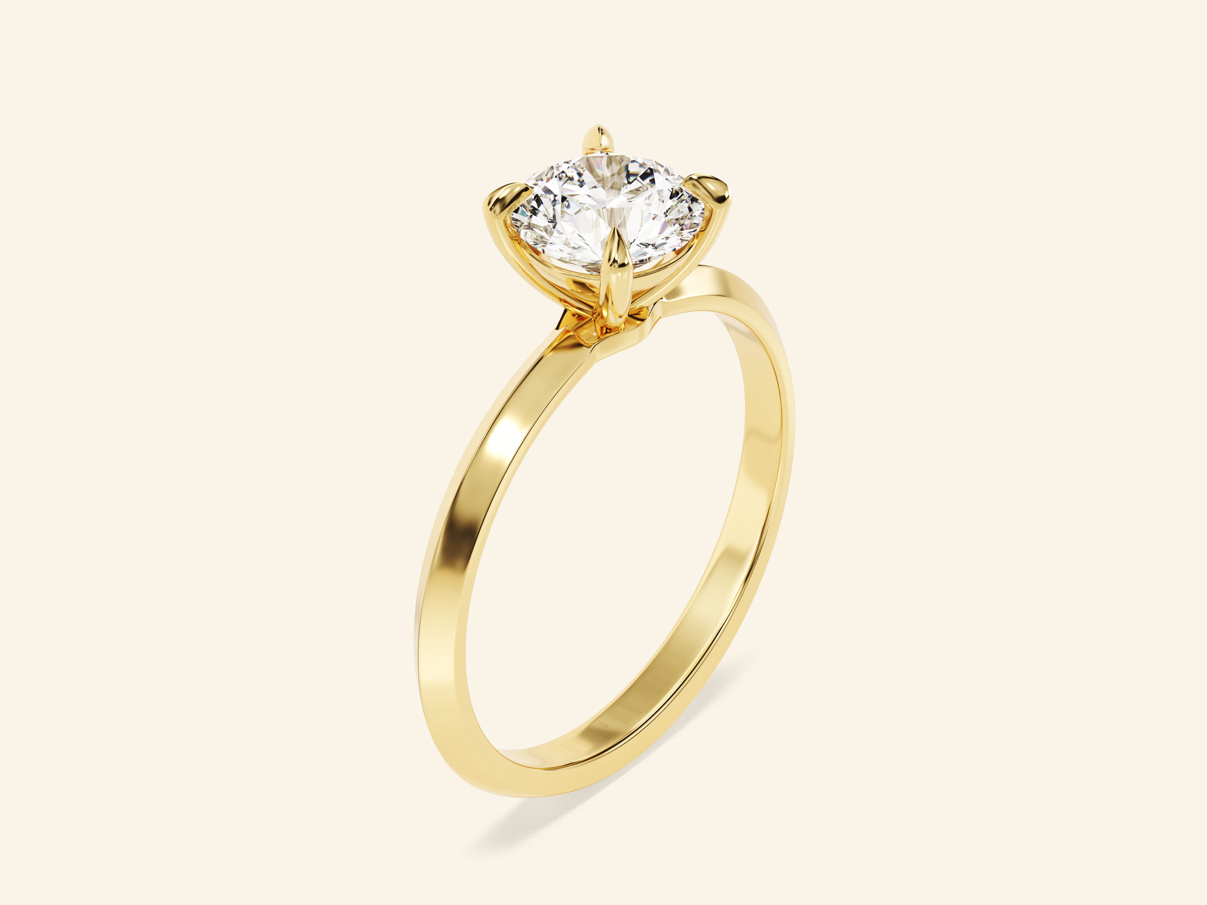 Knife Edge Round Engagement Ring