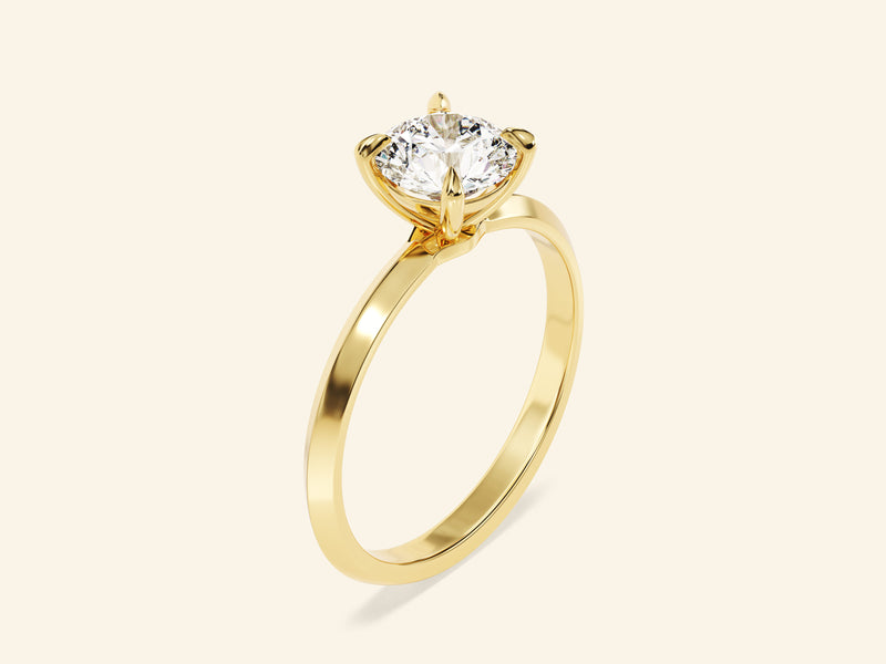 Knife Edge Round Engagement Ring