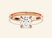 Knife Edge Round Engagement Ring