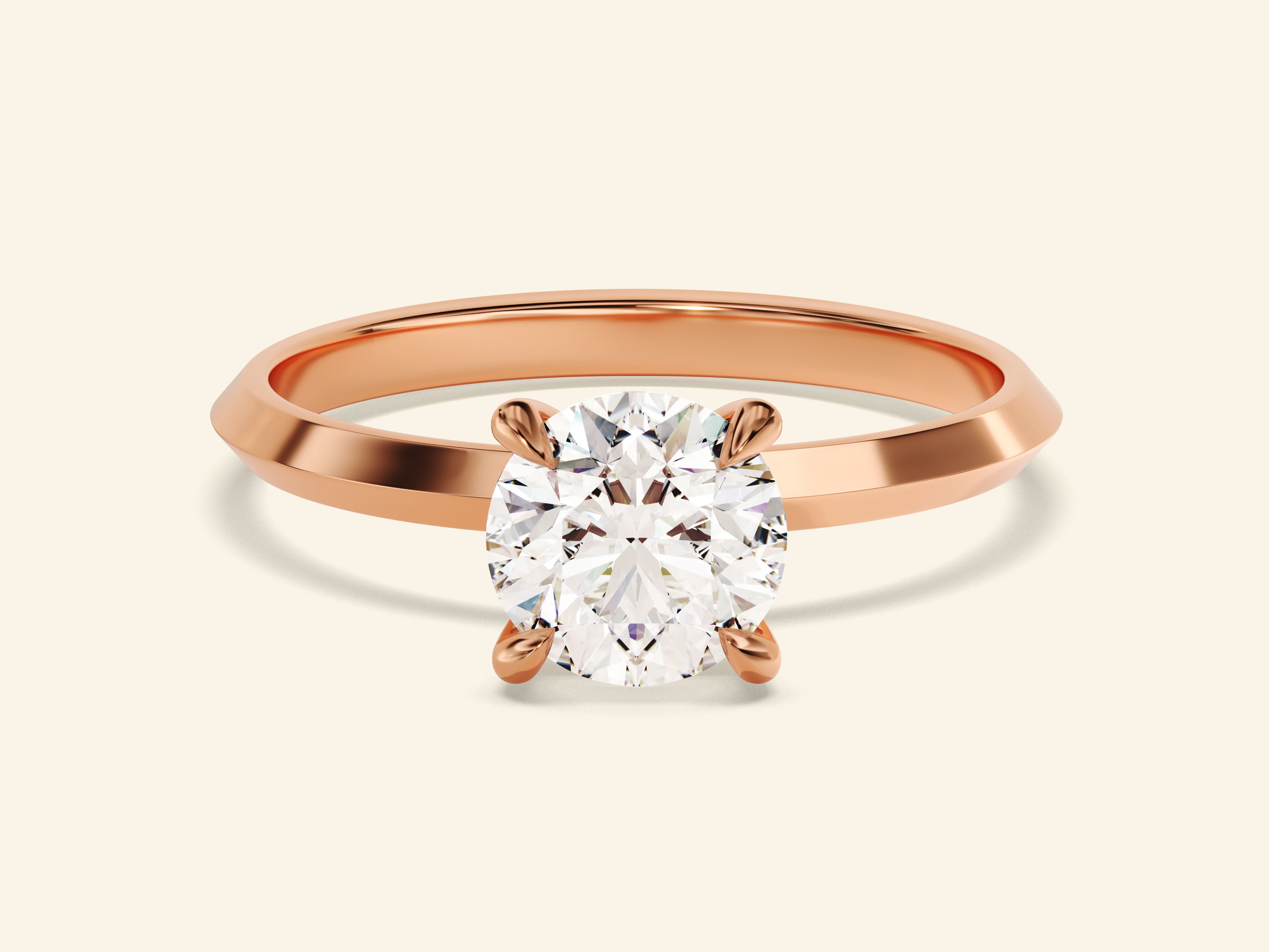 Knife Edge Round Engagement Ring