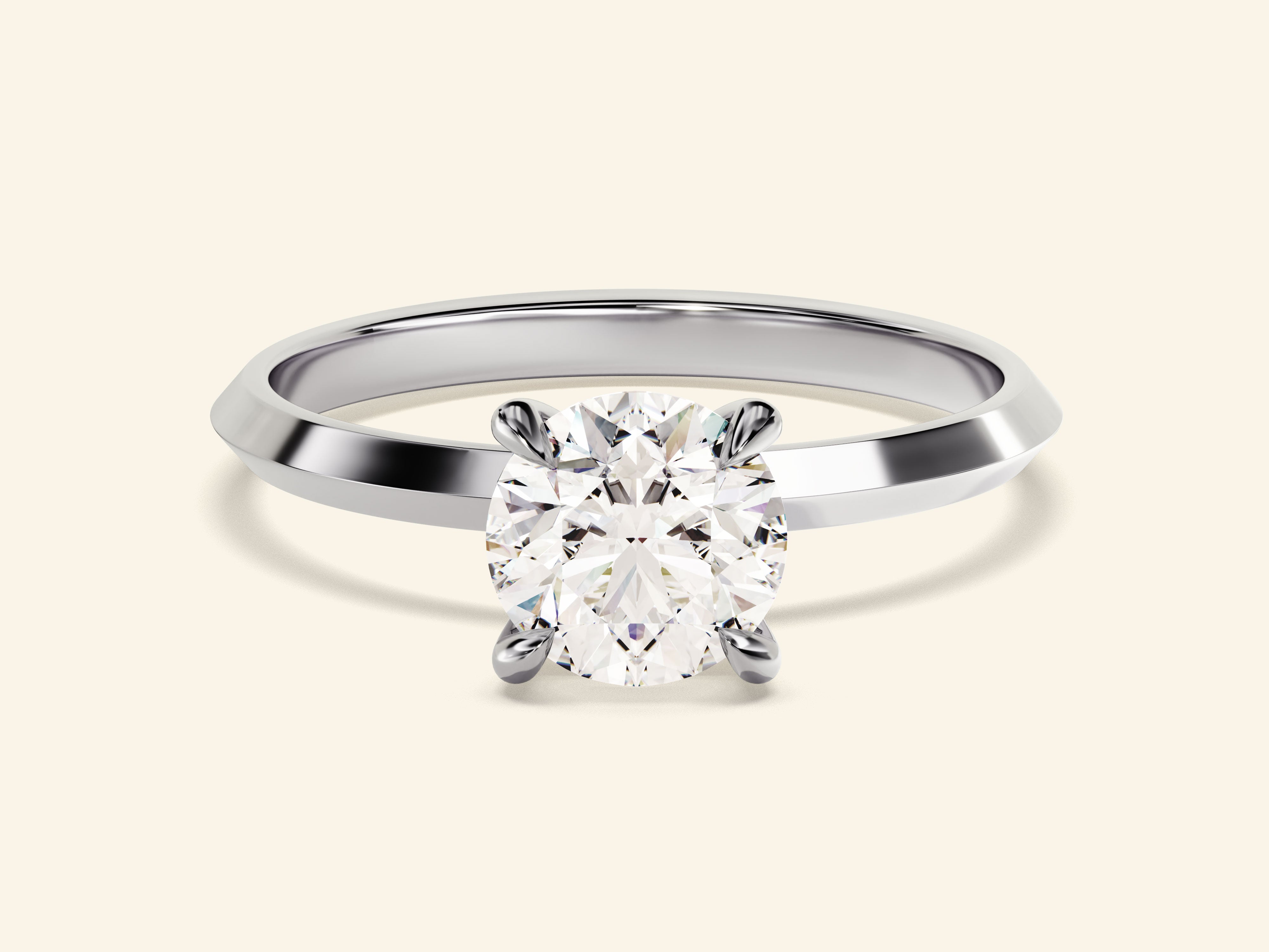 Knife Edge Round Engagement Ring