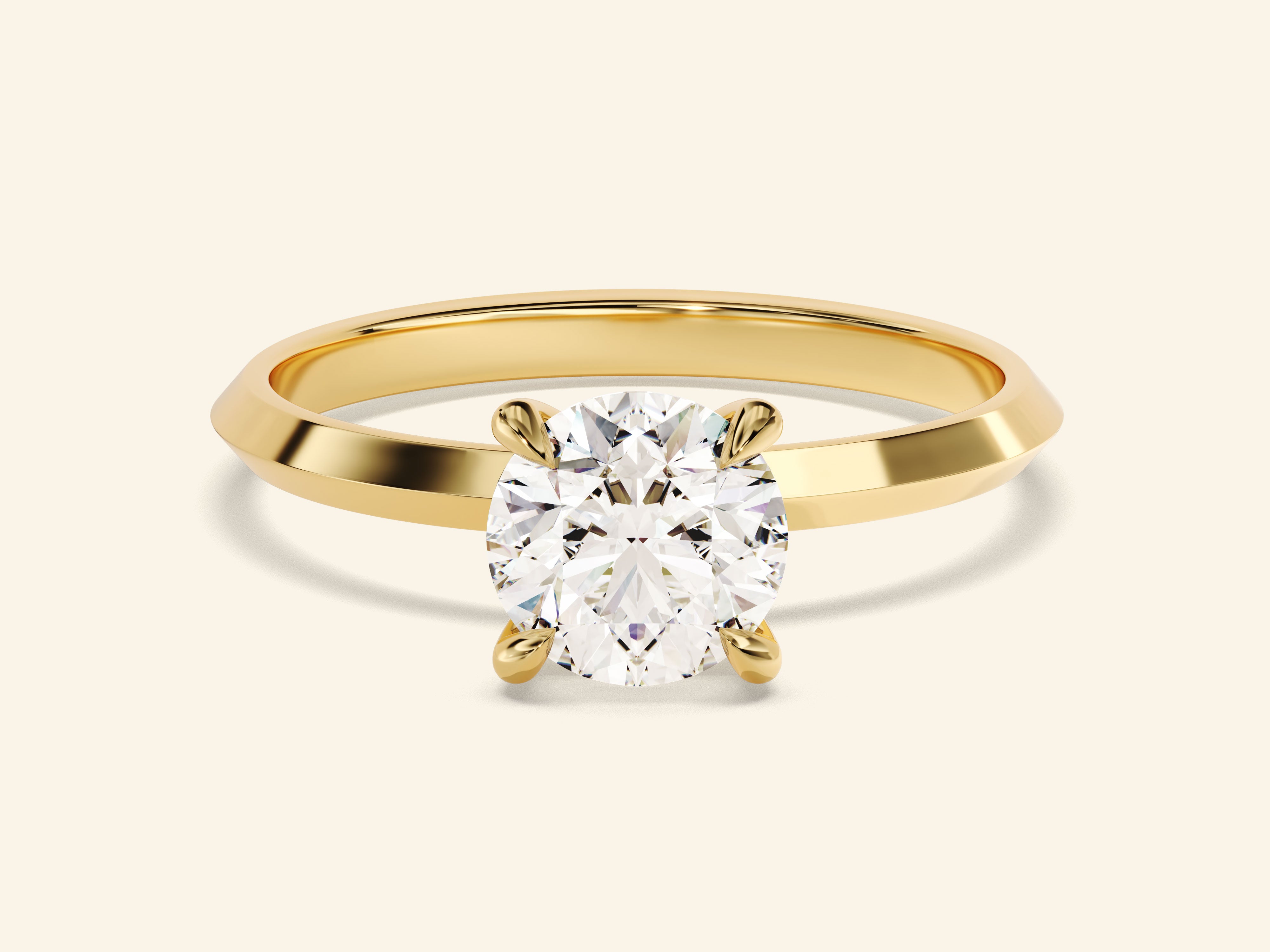 Knife Edge Round Engagement Ring