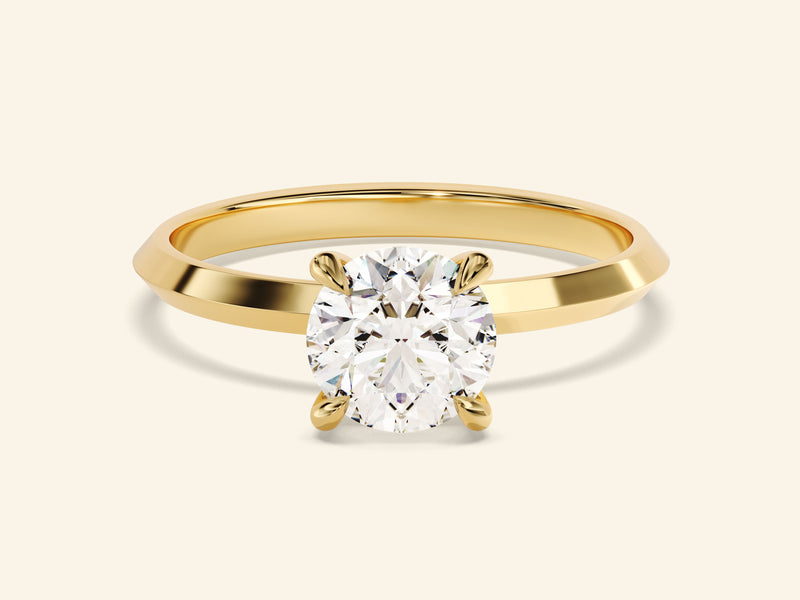 Knife Edge Round Engagement Ring