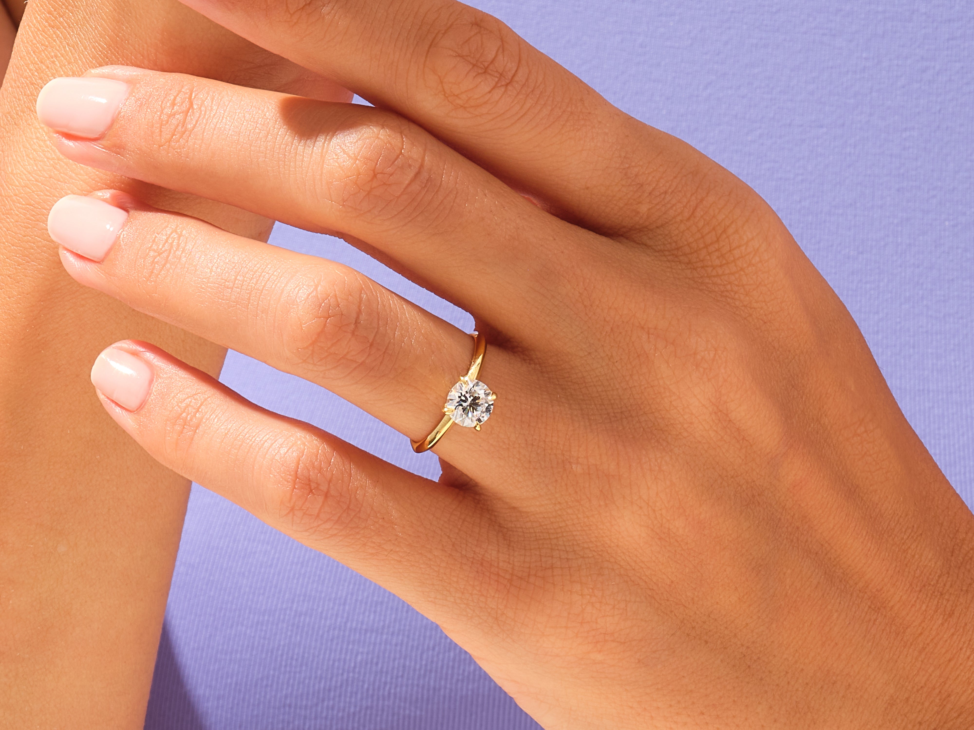 Knife Edge Round Engagement Ring
