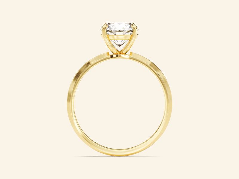 Knife Edge Round Engagement Ring