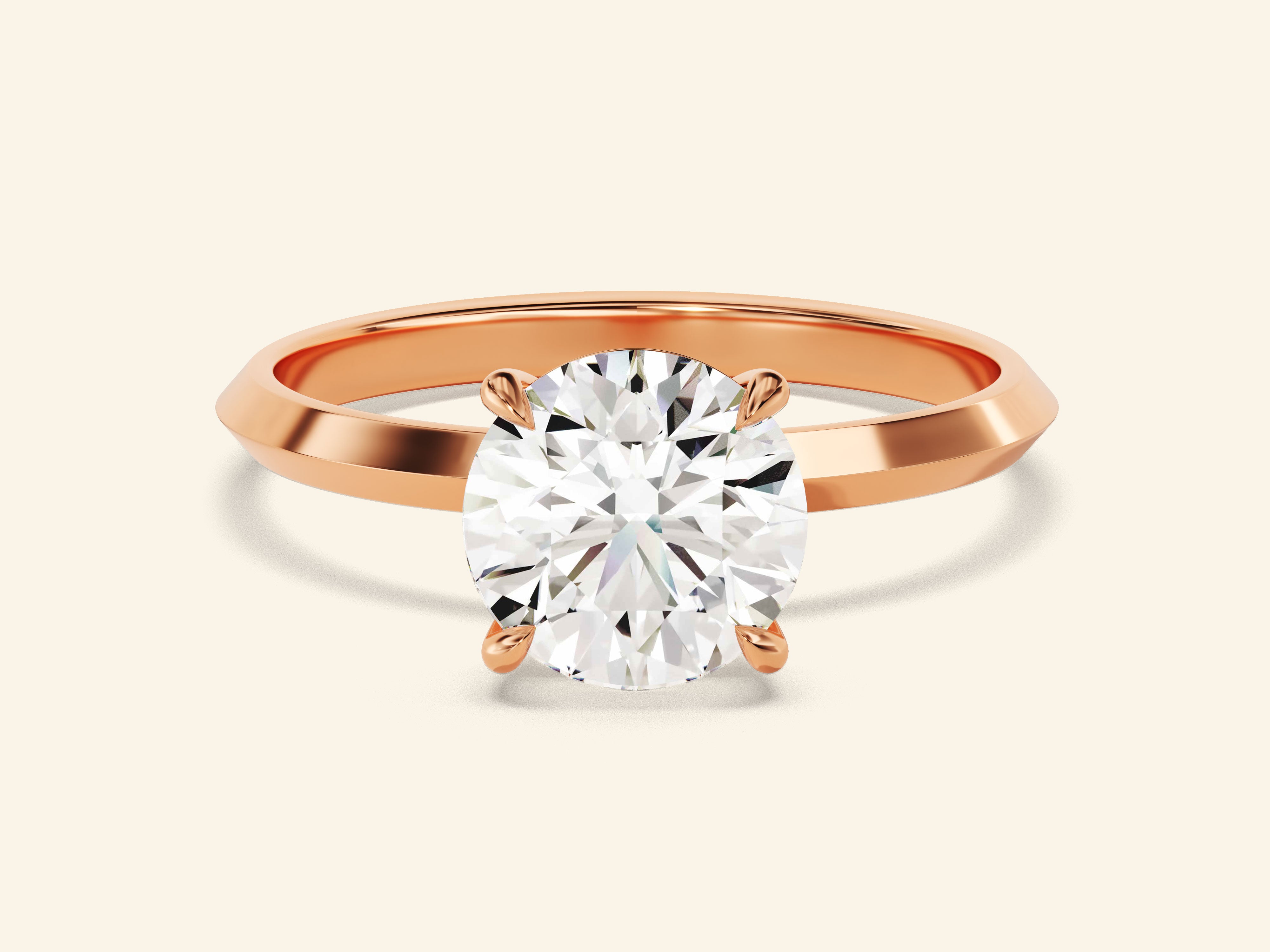 Knife Edge Round Engagement Ring