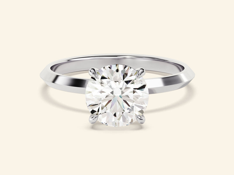 Knife Edge Round Engagement Ring