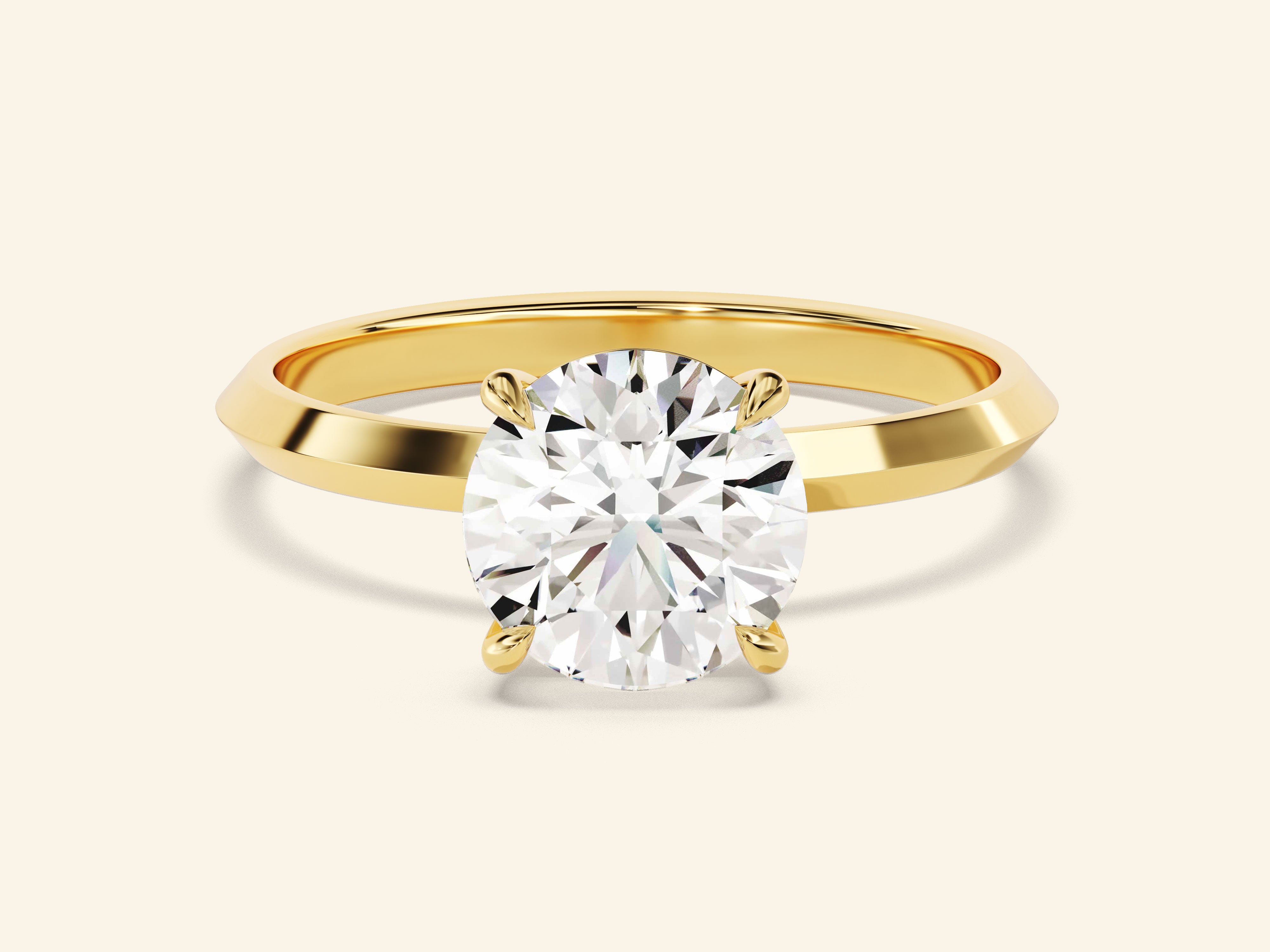 Knife Edge Round Engagement Ring