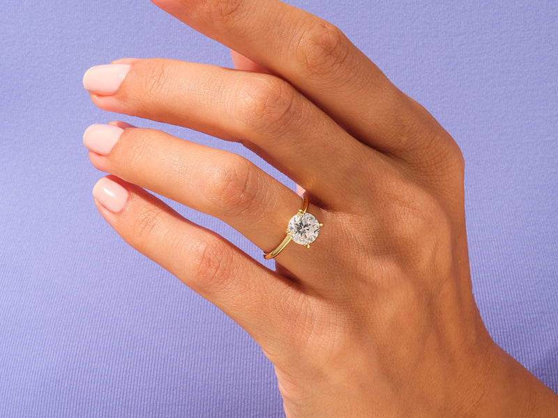 Knife Edge Round Engagement Ring