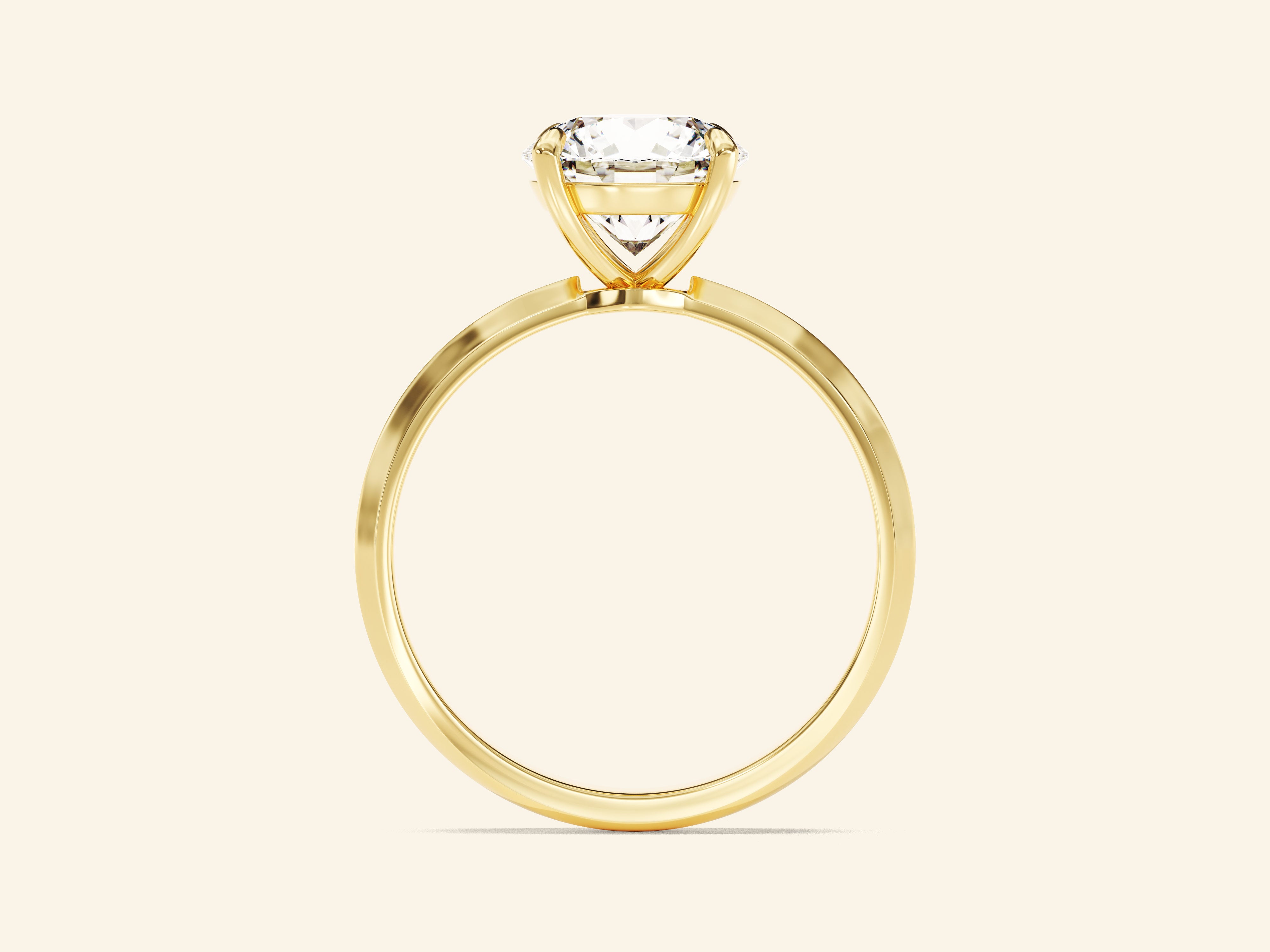 Knife Edge Round Engagement Ring
