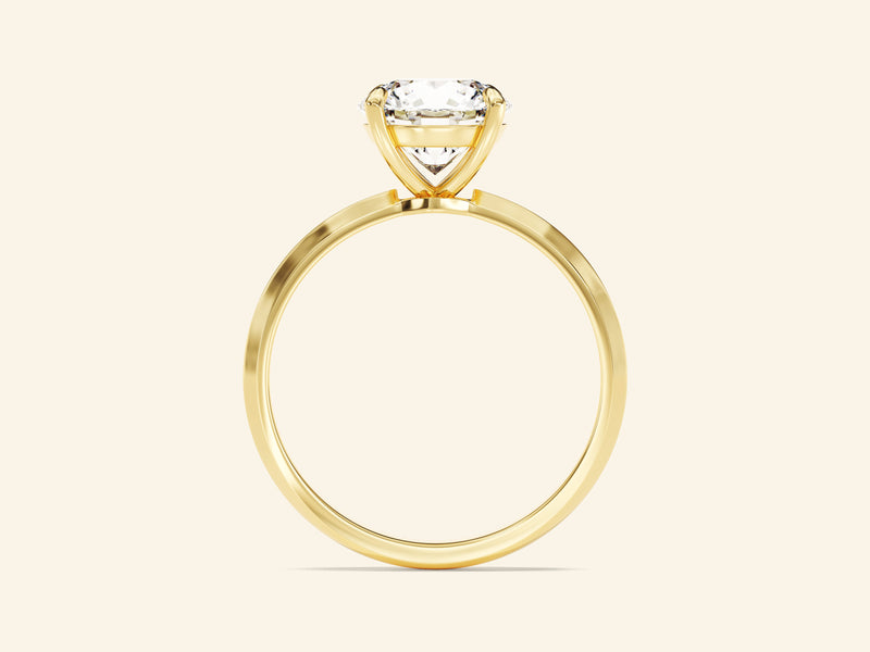Knife Edge Round Engagement Ring