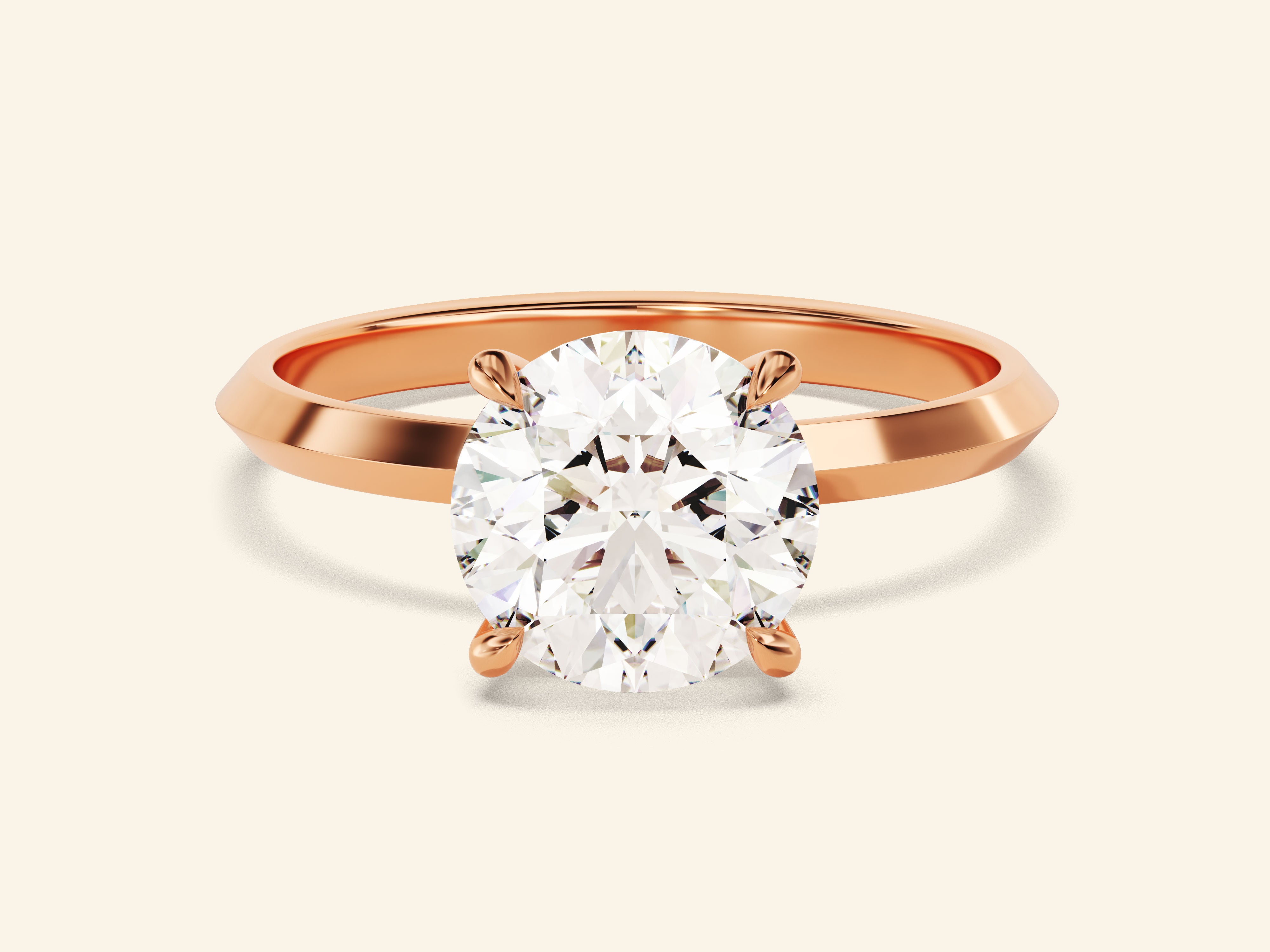 Knife Edge Round Engagement Ring