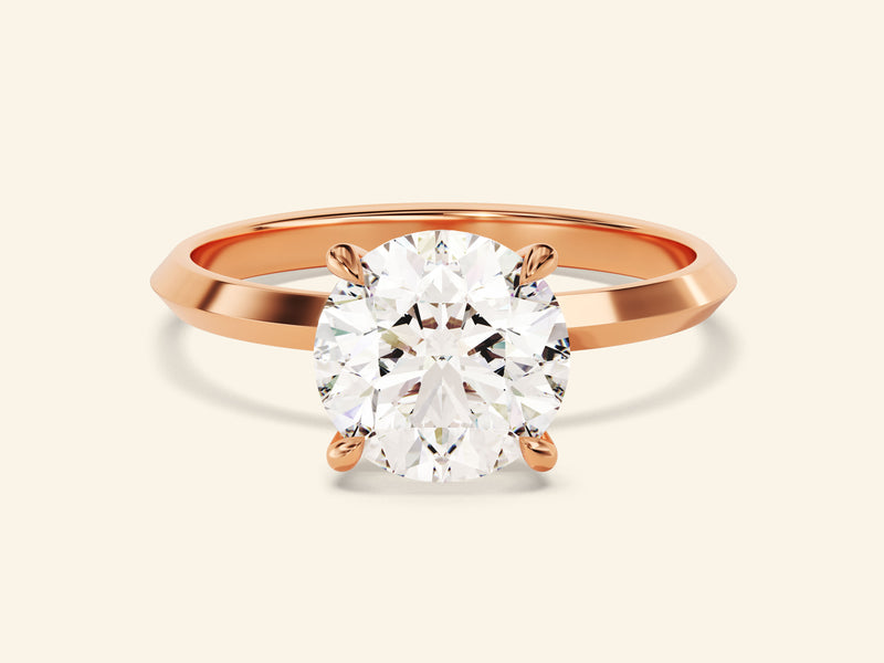 Knife Edge Round Engagement Ring