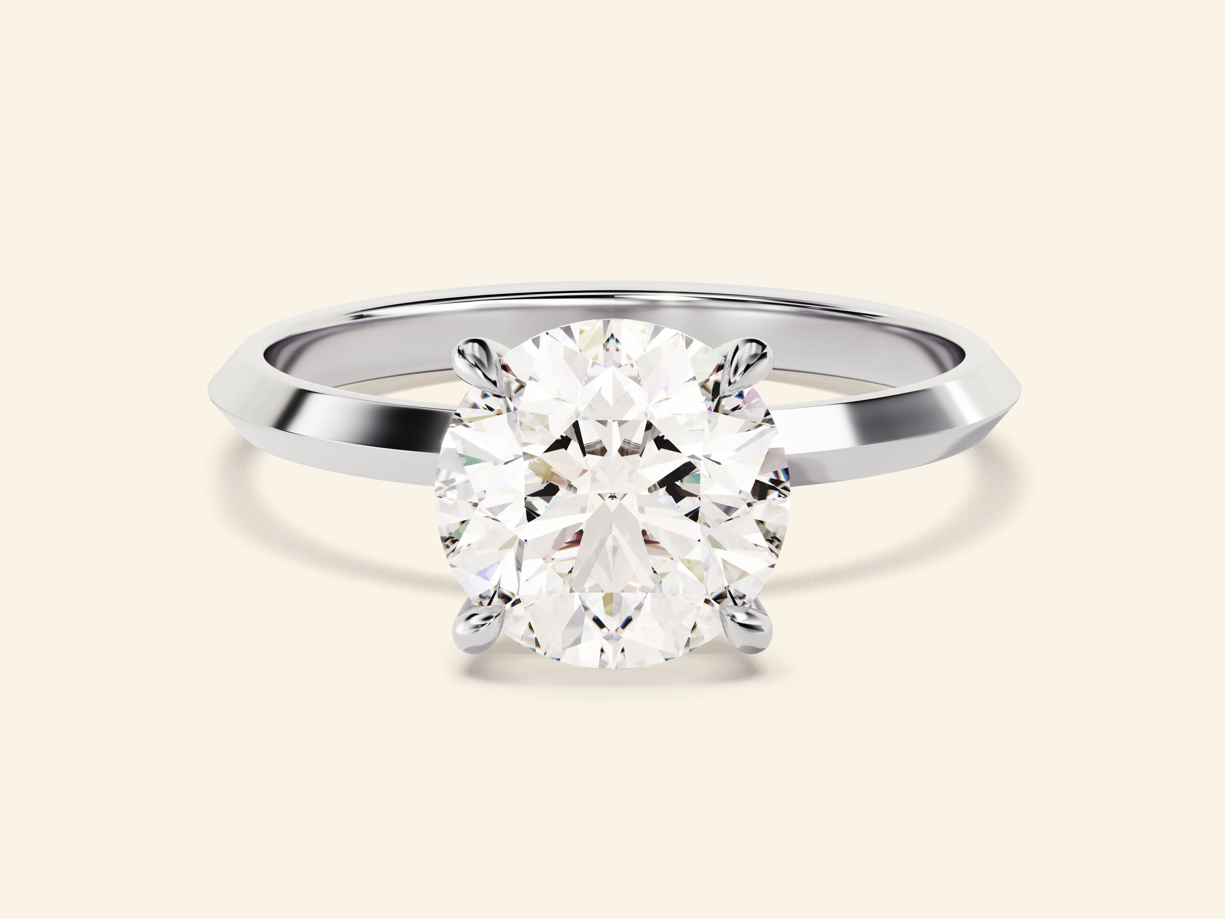 Knife Edge Round Engagement Ring